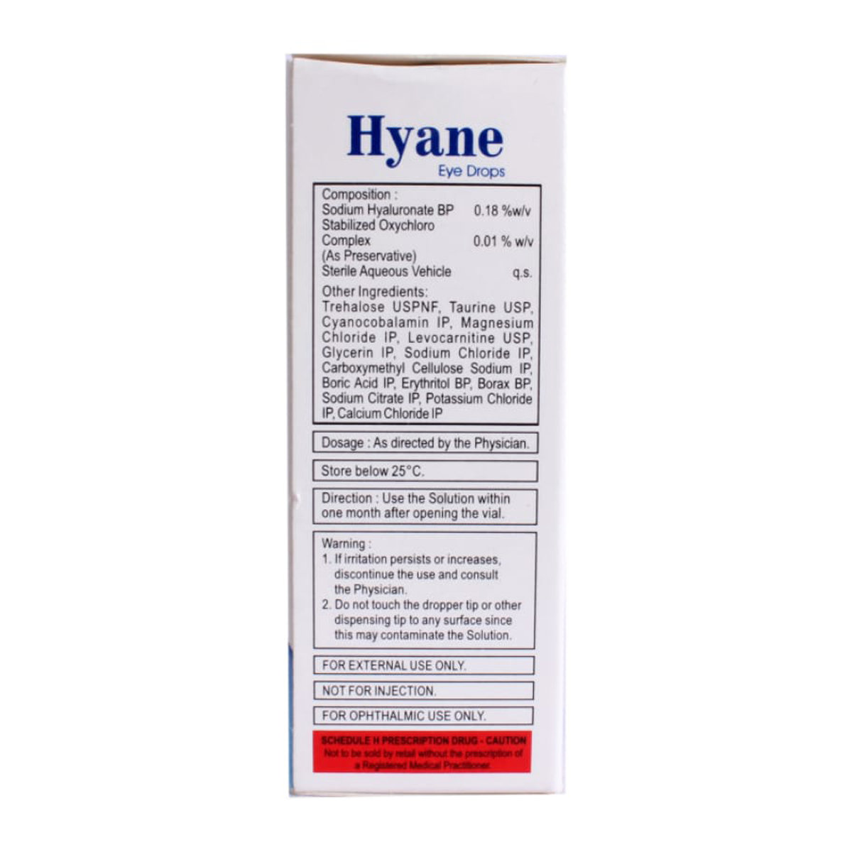 Hyane Eye Drops 10 ml, Pack of 1 Eye Drops Hyane Eye Drops 10 ml, Pack of 1 Eye Drops