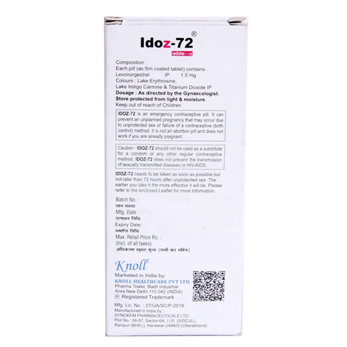 Idoz-72 Tablet 1's, Pack of 1 Tablet Idoz-72 Tablet 1's, Pack of 1 Tablet