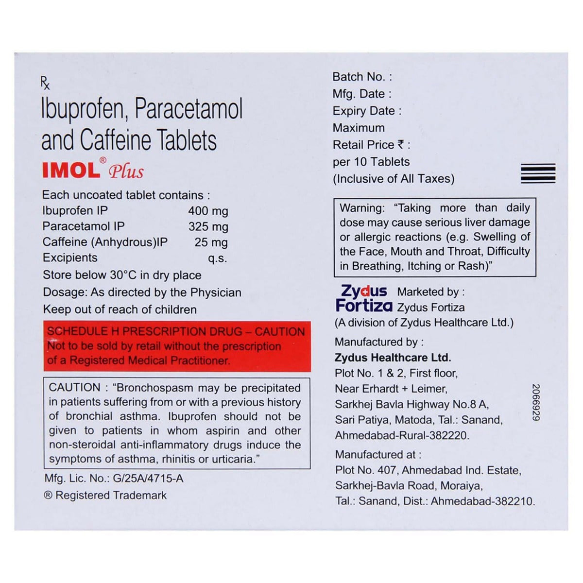 Imol Plus Tablet 10's, Pack of 10 TABLETS Imol Plus Tablet 10's, Pack of 10 TABLETS