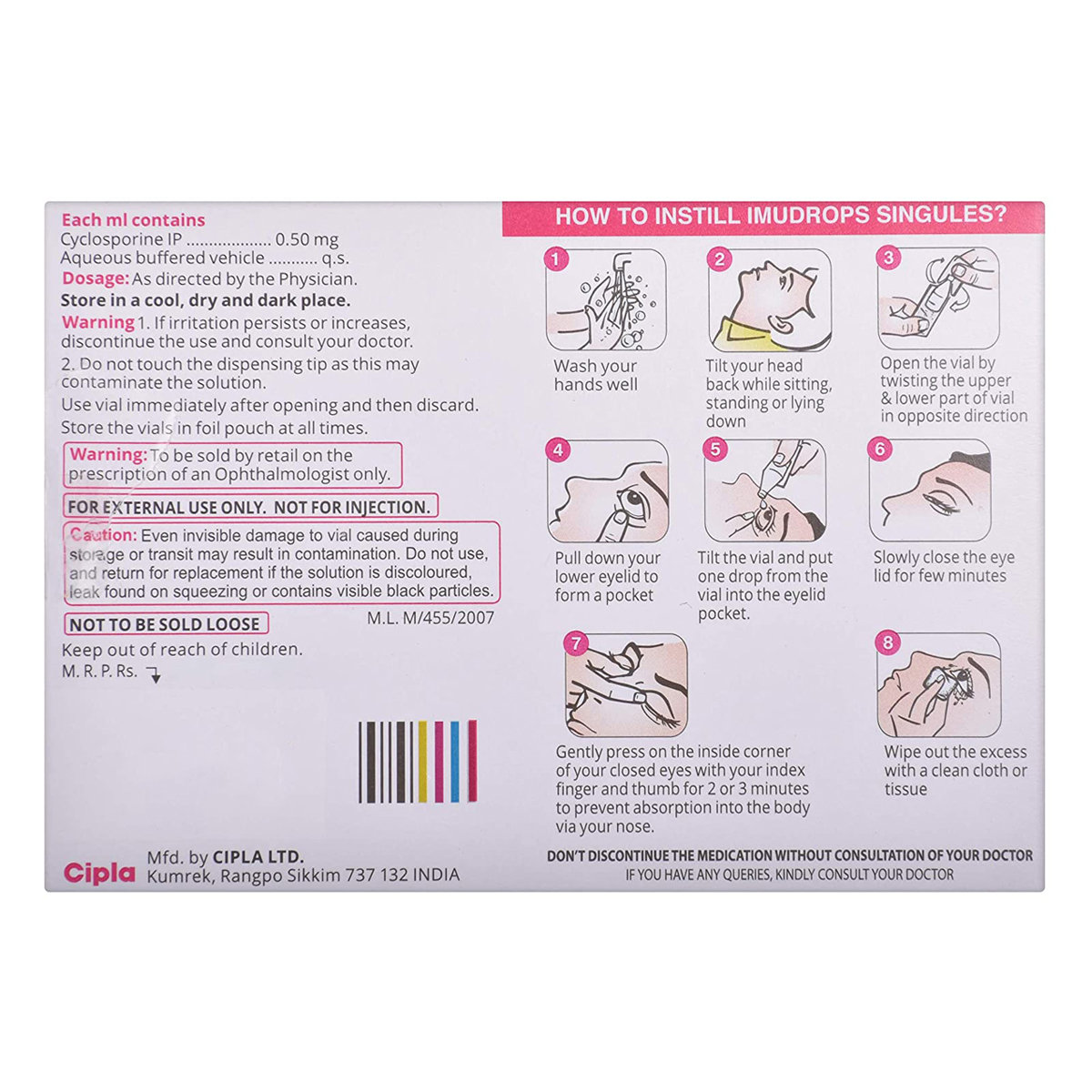 Imudrops Singules Eye Drop 0.5 ml, Pack of 1 Eye Drops Imudrops Singules Eye Drop 0.5 ml, Pack of 1 Eye Drops