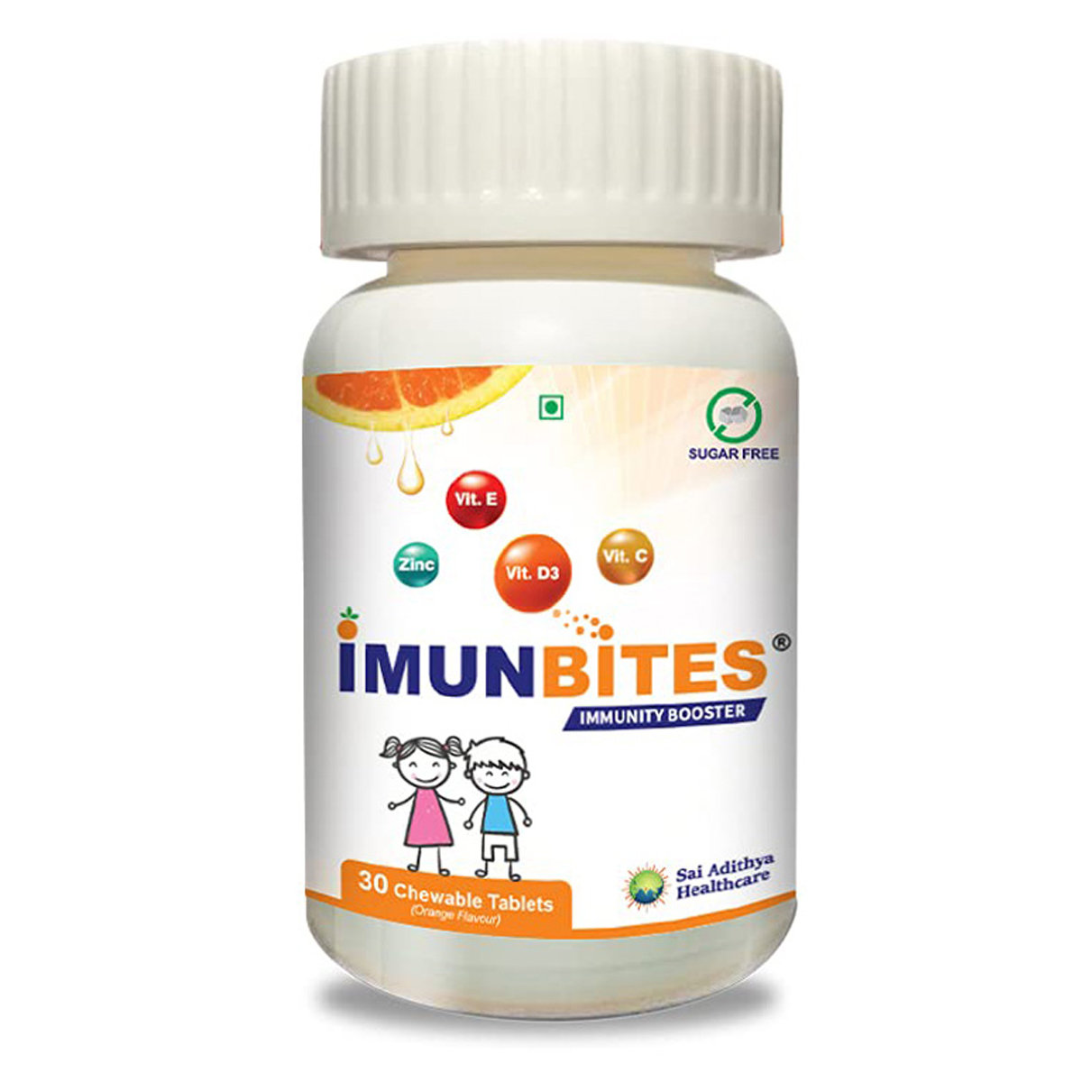Imunbites Sugar Free Orange Flavored Chewable, 30 Tablets, Pack of 1 Imunbites Sugar Free Orange Flavored Chewable, 30 Tablets, Pack of 1