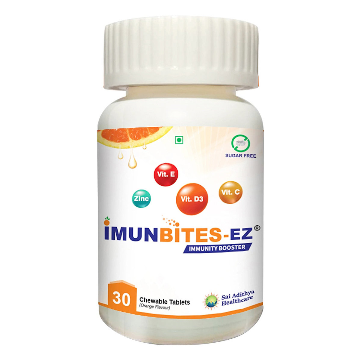Imunbites-Ez Sugar Free Orange Flav Chewable, 30 Tablets, Pack of 1 Imunbites-Ez Sugar Free Orange Flav Chewable, 30 Tablets, Pack of 1