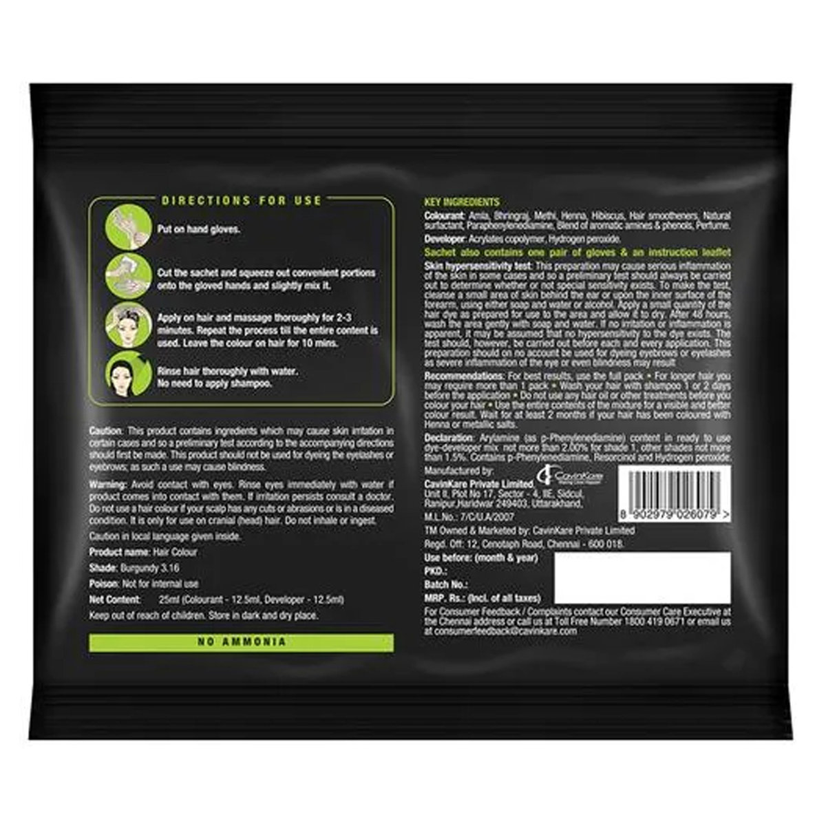 Indica Easy Hair Colour Natural Black, 25 ml, Pack of 1 Indica Easy Hair Colour Natural Black, 25 ml, Pack of 1