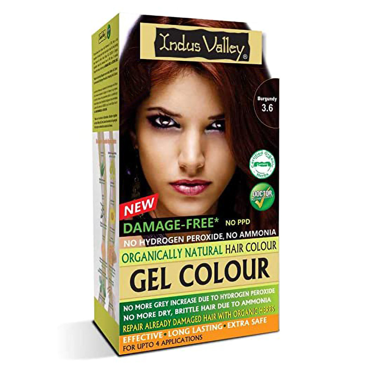 Indus Valley Organically Natural Gel Burgundy 3.6 Hair Color, 200 ml, Pack of 1 Indus Valley Organically Natural Gel Burgundy 3.6 Hair Color, 200 ml, Pack of 1