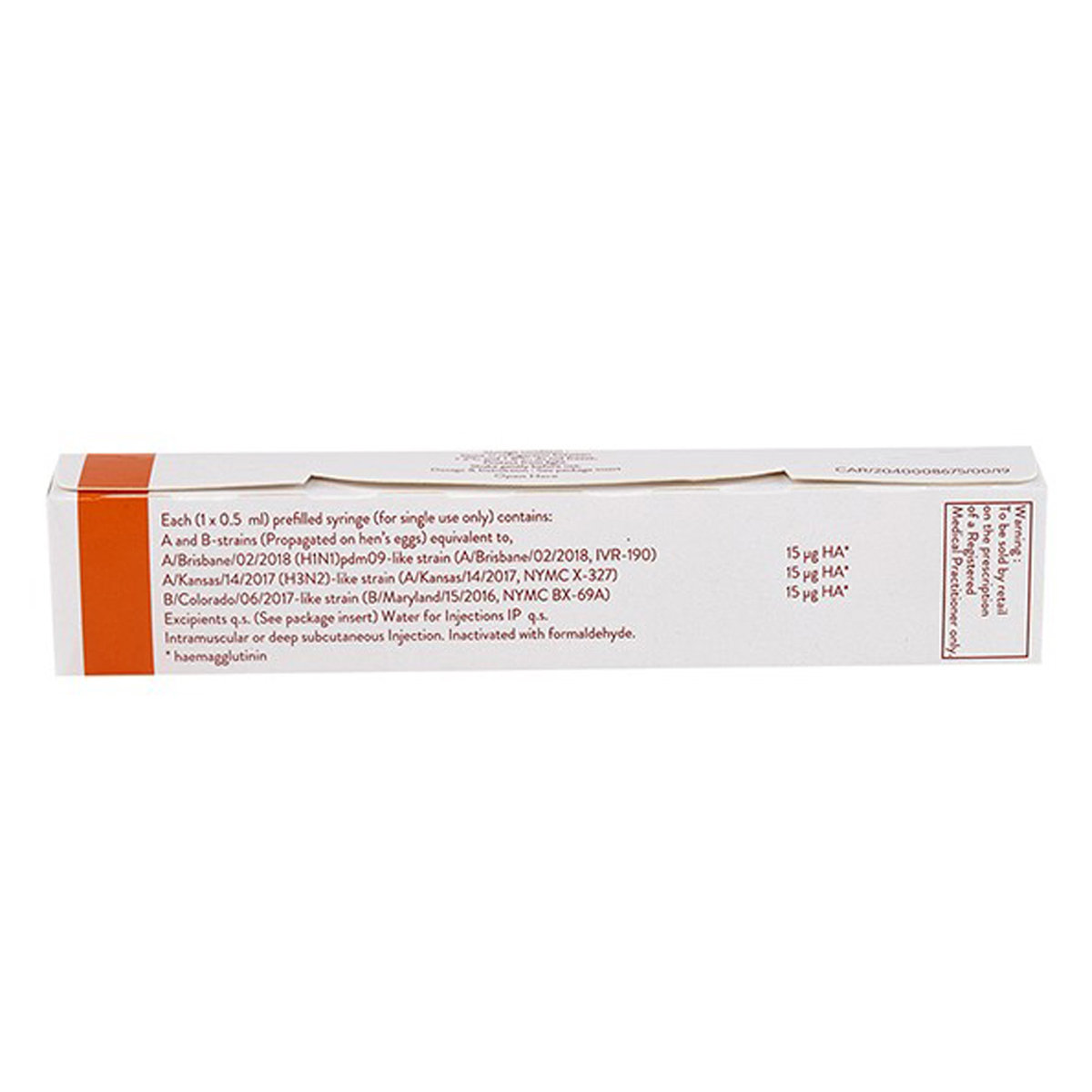 Influvac Tetra 2019/2020 Vaccine 0.5 ml, Pack of 1 Injection Influvac Tetra 2019/2020 Vaccine 0.5 ml, Pack of 1 Injection