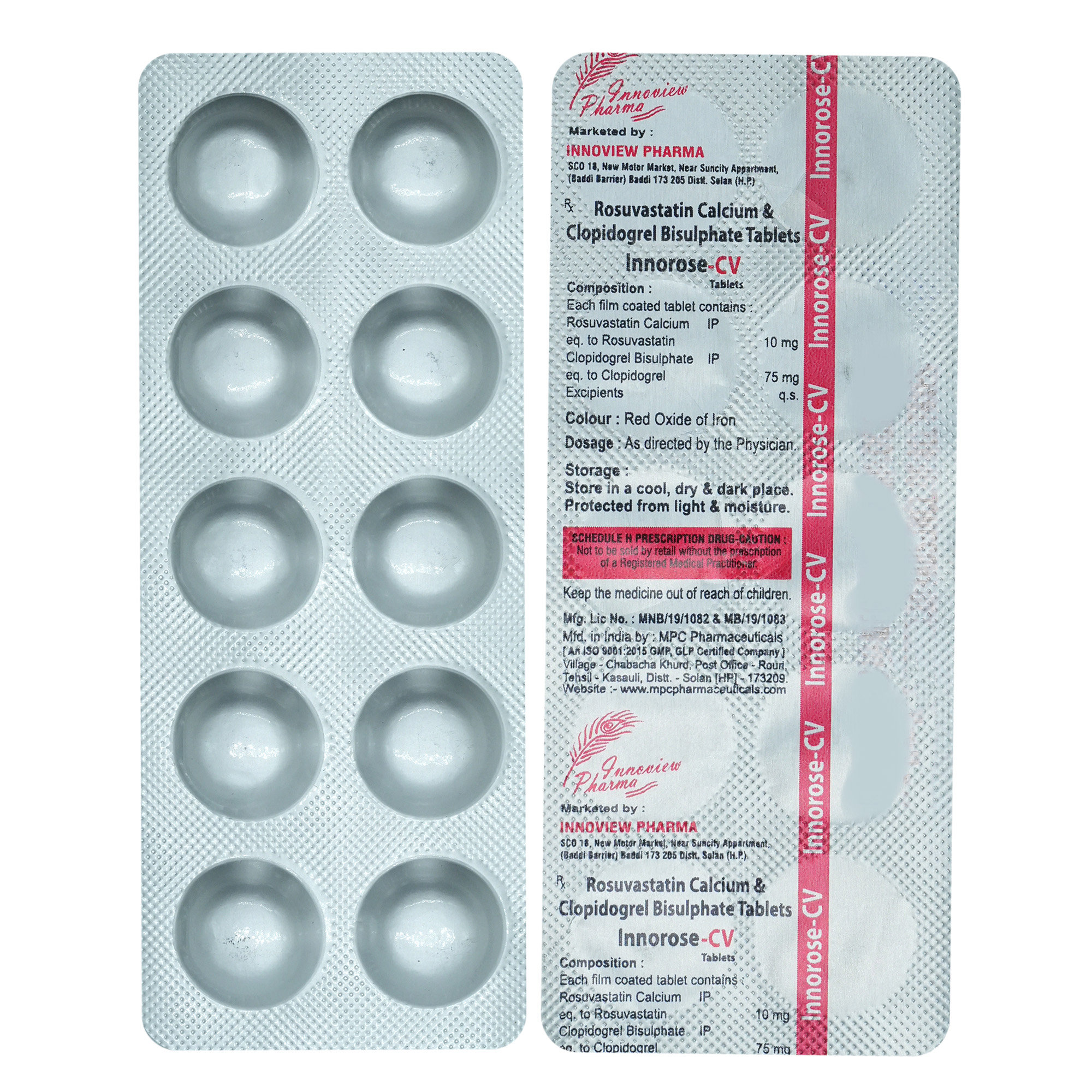 Innorose-CV 10/75 Tablet 10's, Pack of 10 TABLETS Innorose-CV 10/75 Tablet 10's, Pack of 10 TABLETS