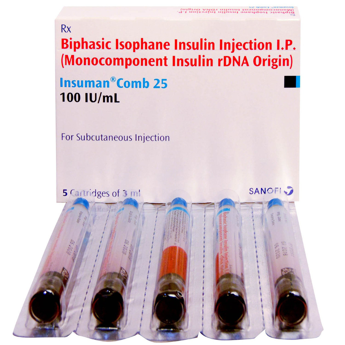 Insuman Comb 25 Injection 3 ml, Pack of 1 Injection Insuman Comb 25 Injection 3 ml, Pack of 1 Injection