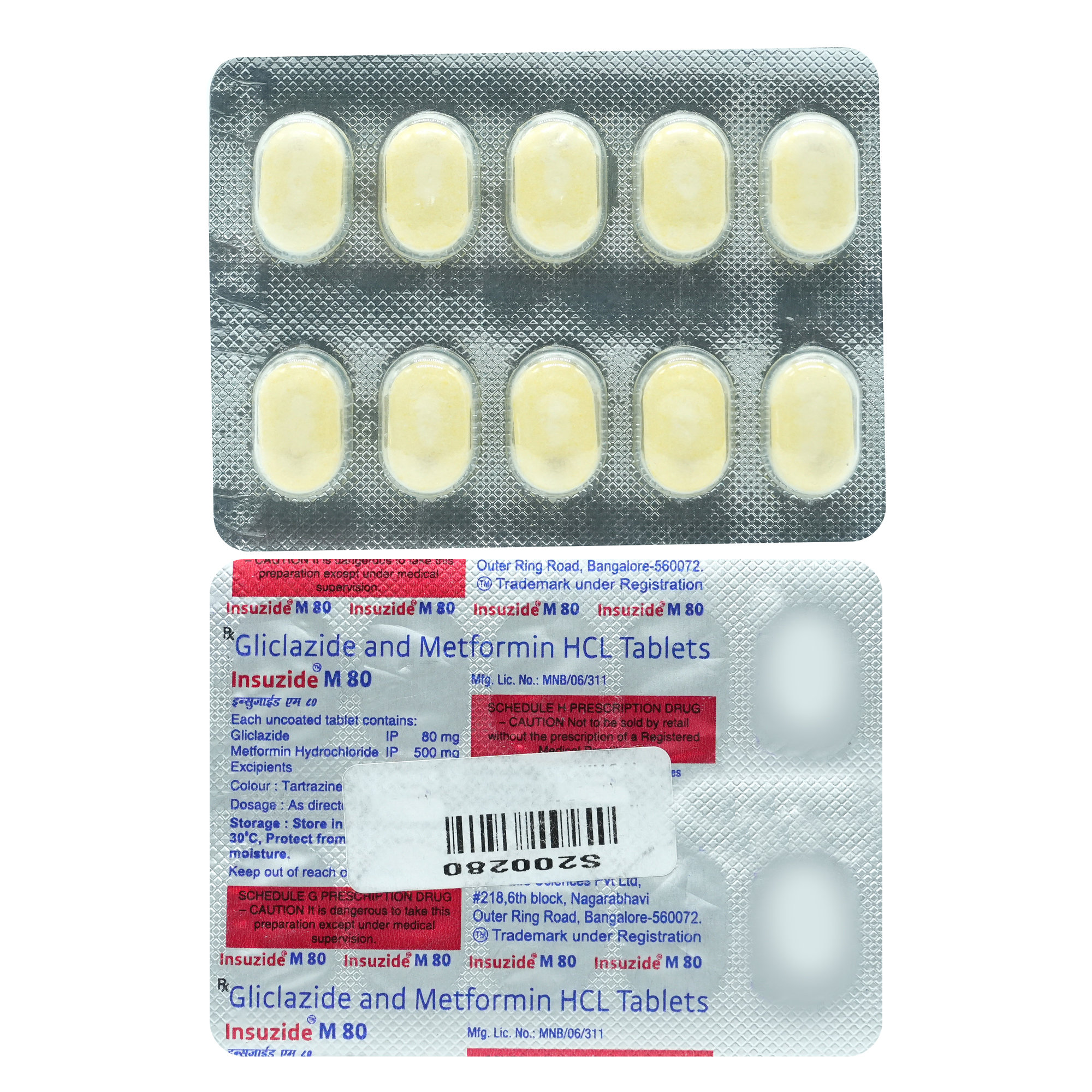 Insuzide M 80 Tablet 10's, Pack of 10 TABLETS Insuzide M 80 Tablet 10's, Pack of 10 TABLETS