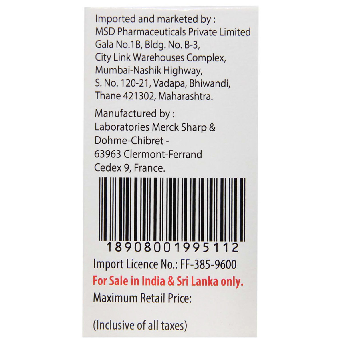 Invanz 1gm Injection 1's, Pack of 1 INJECTION Invanz 1gm Injection 1's, Pack of 1 INJECTION