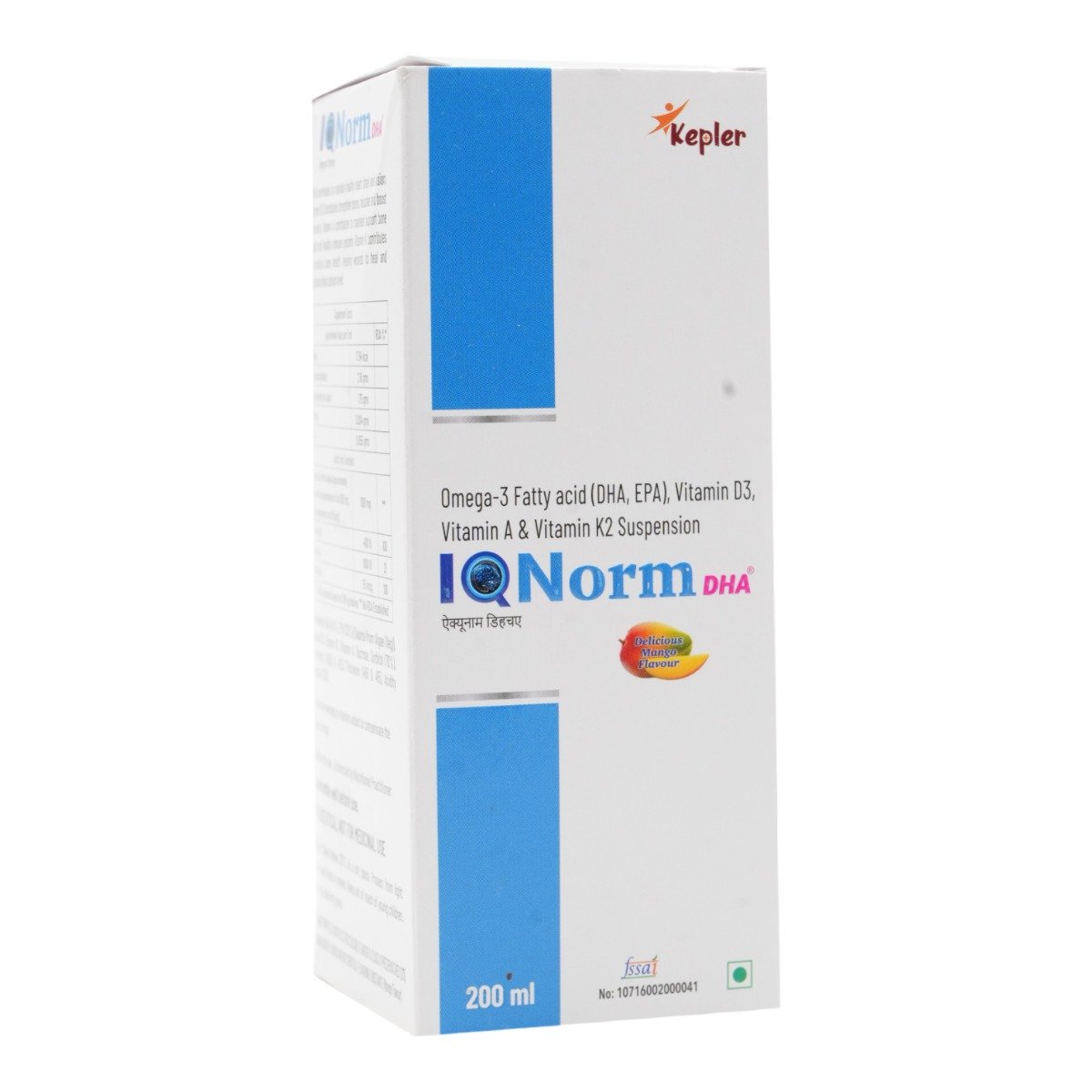 Iqnorm DHA Mango Suspension 200 ml, Pack of 1 Iqnorm DHA Mango Suspension 200 ml, Pack of 1