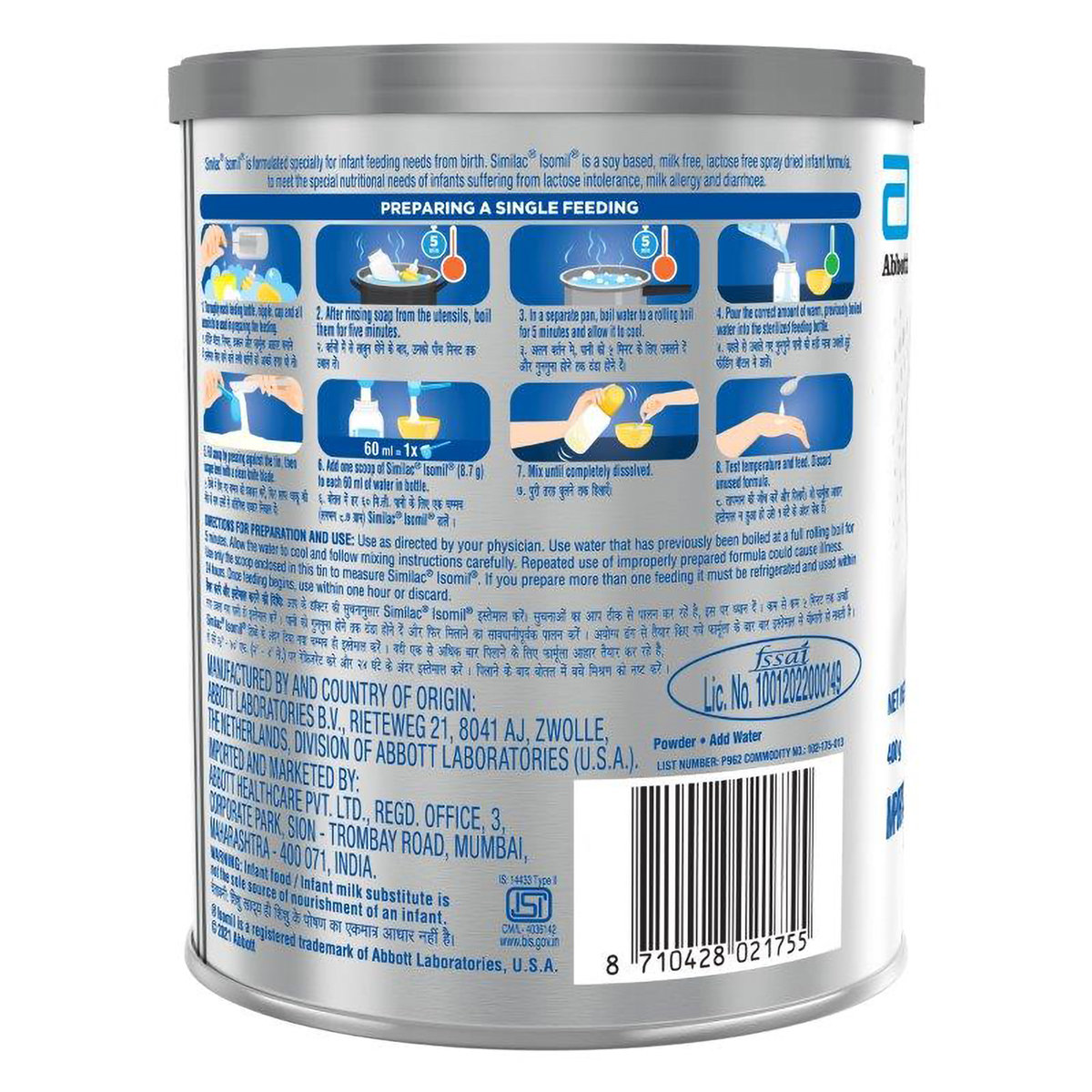 Similac Isomil Soy Infant Formula Powder for Up to 24 Months Kids, 400 gm, Pack of 1 Similac Isomil Soy Infant Formula Powder for Up to 24 Months Kids, 400 gm, Pack of 1