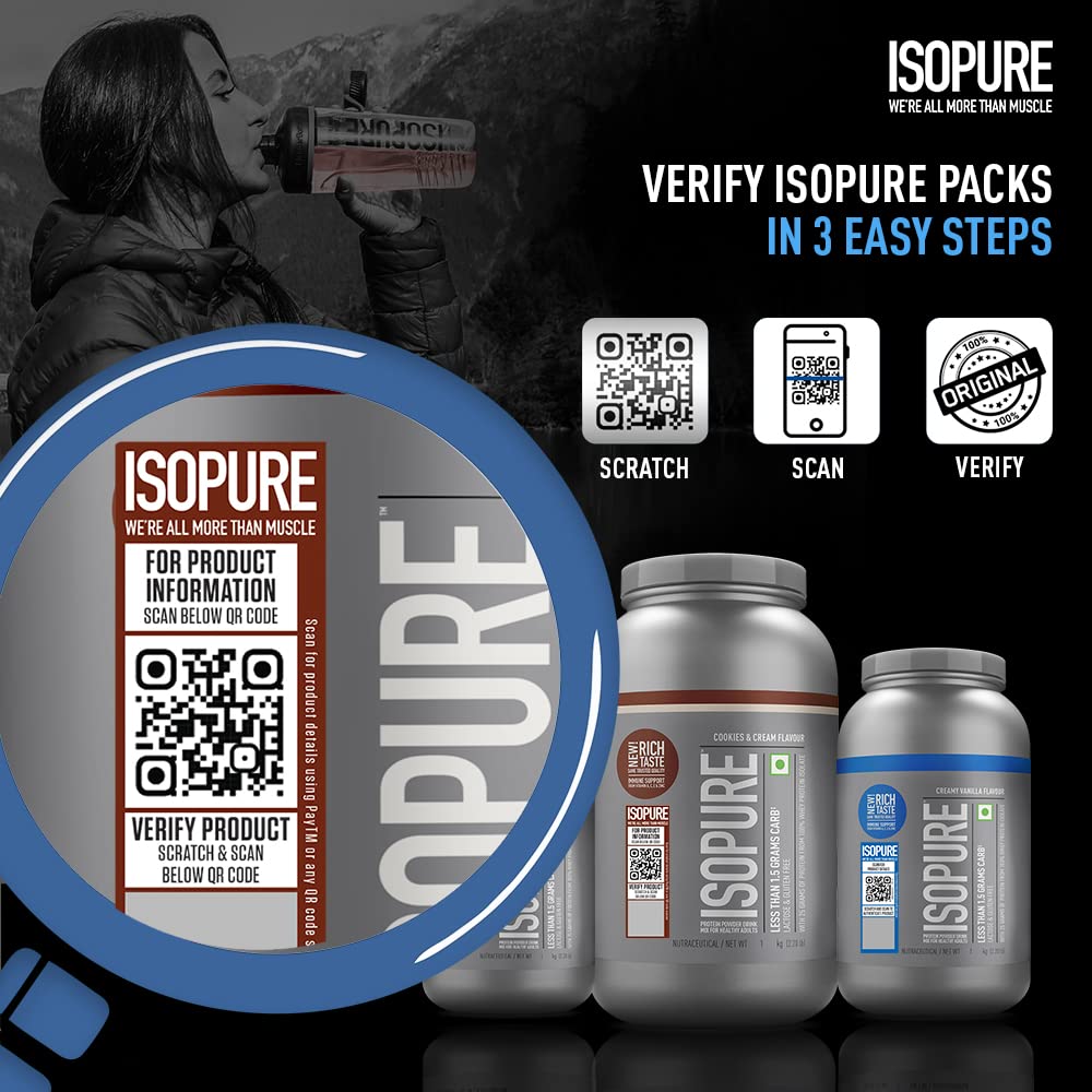 Isopure Less Than 1.5 gm Carbs 100% Whey Protein Isolate Cookies & Cream Flavour Powder, 2.20 lb, Pack of 1 Isopure Less Than 1.5 gm Carbs 100% Whey Protein Isolate Cookies & Cream Flavour Powder, 2.20 lb, Pack of 1