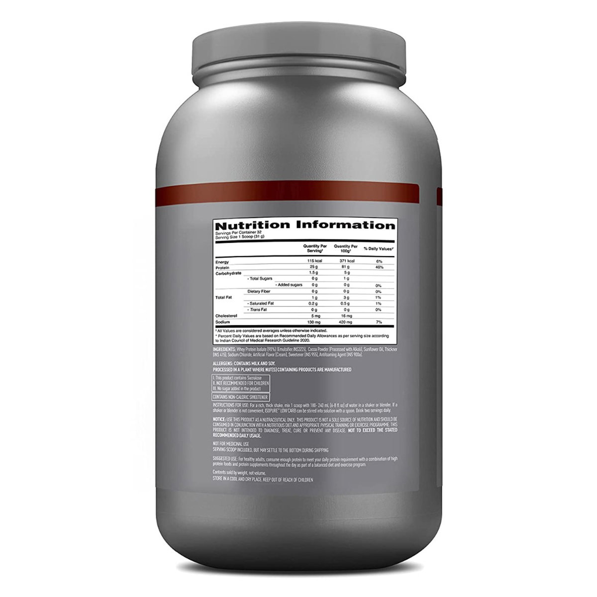 Isopure Low Carb 100% Whey Protein Isolate Dutch Chocolate Flavour Powder, 4.41 lb, Pack of 1 Isopure Low Carb 100% Whey Protein Isolate Dutch Chocolate Flavour Powder, 4.41 lb, Pack of 1