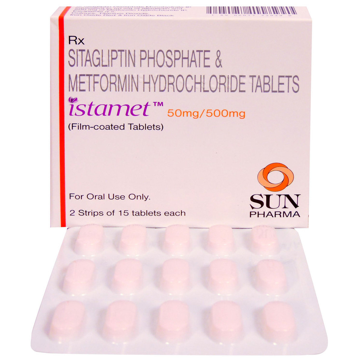 Istamet 50 mg/500 mg Tablet 15's, Pack of 15 Istamet 50 mg/500 mg Tablet 15's, Pack of 15