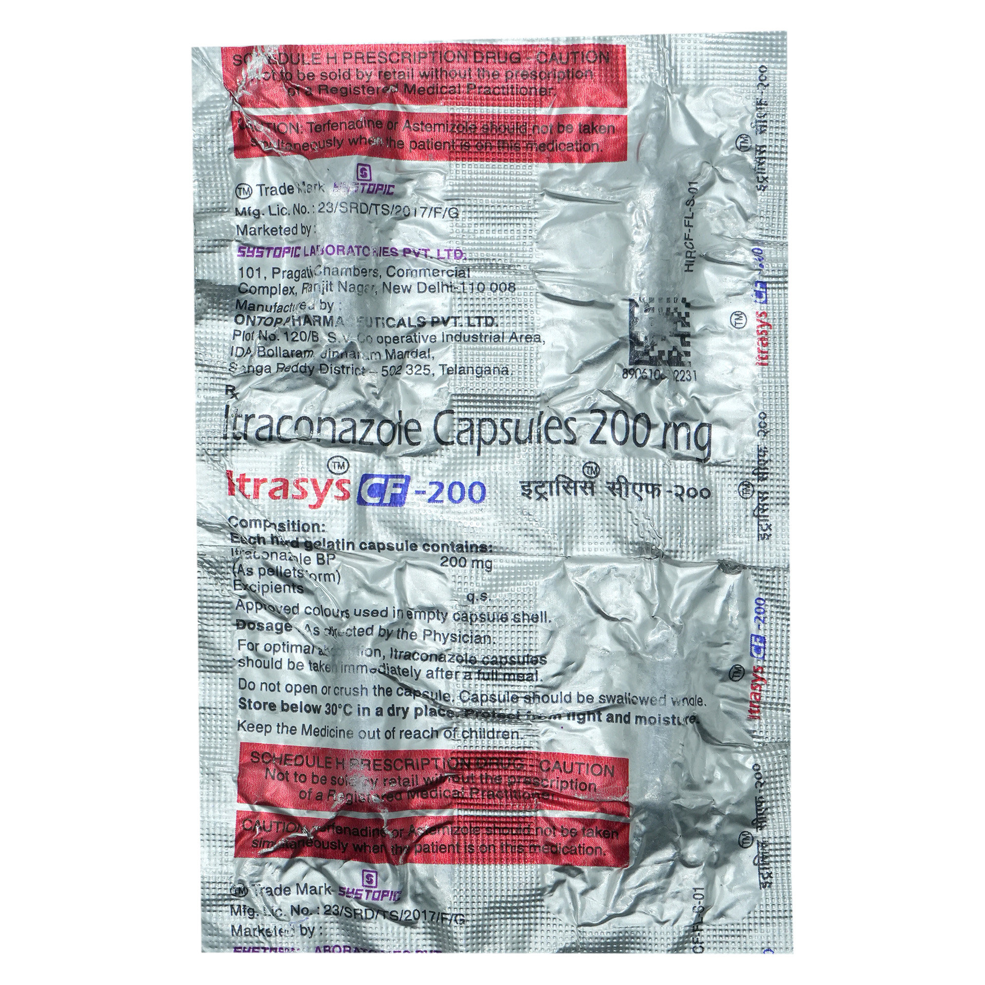 Itrasys CF-200 Capsule 4's, Pack of 4 CAPSULES Itrasys CF-200 Capsule 4's, Pack of 4 CAPSULES