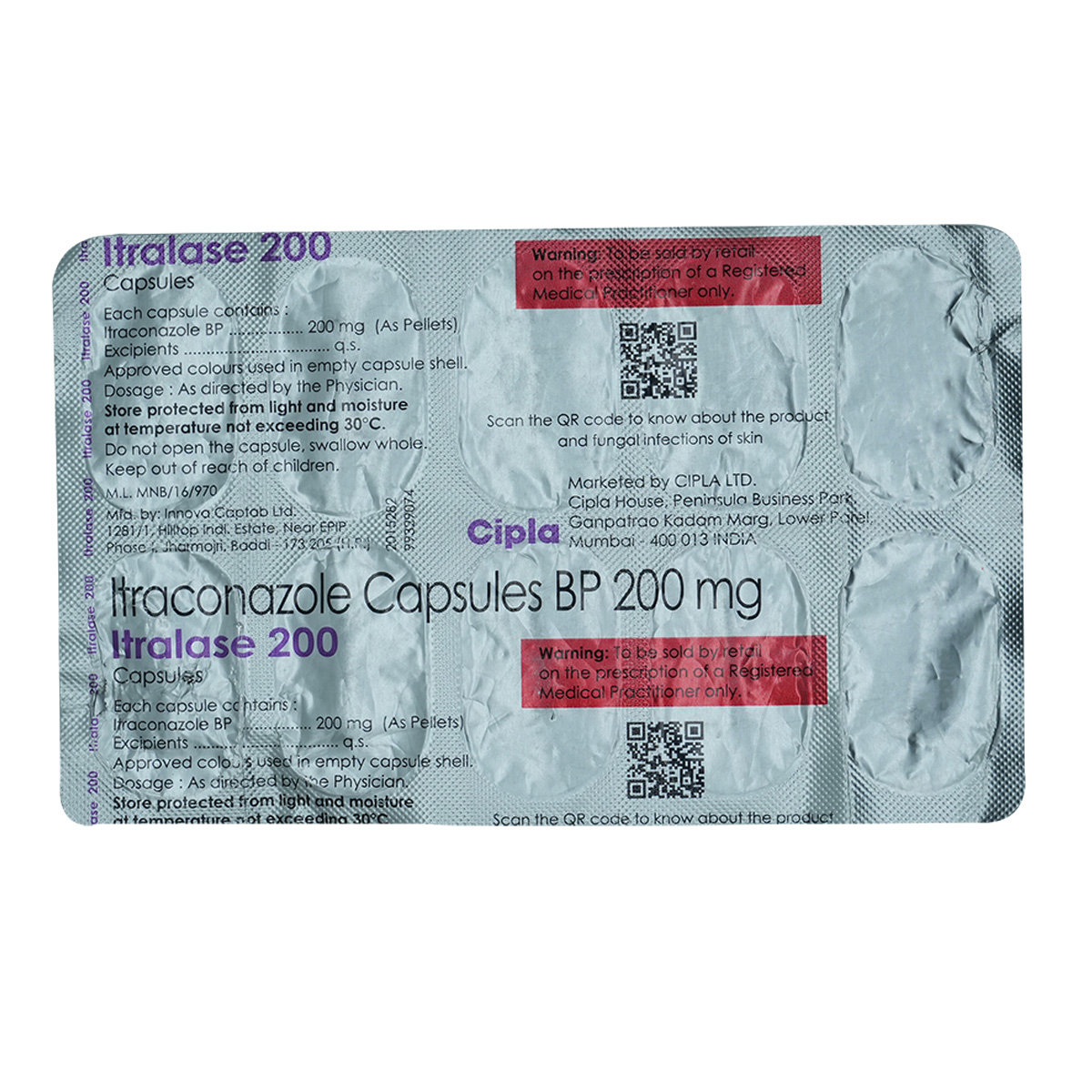 Itralase 200 Capsules 10's, Pack of 10 CapsuleS Itralase 200 Capsules 10's, Pack of 10 CapsuleS