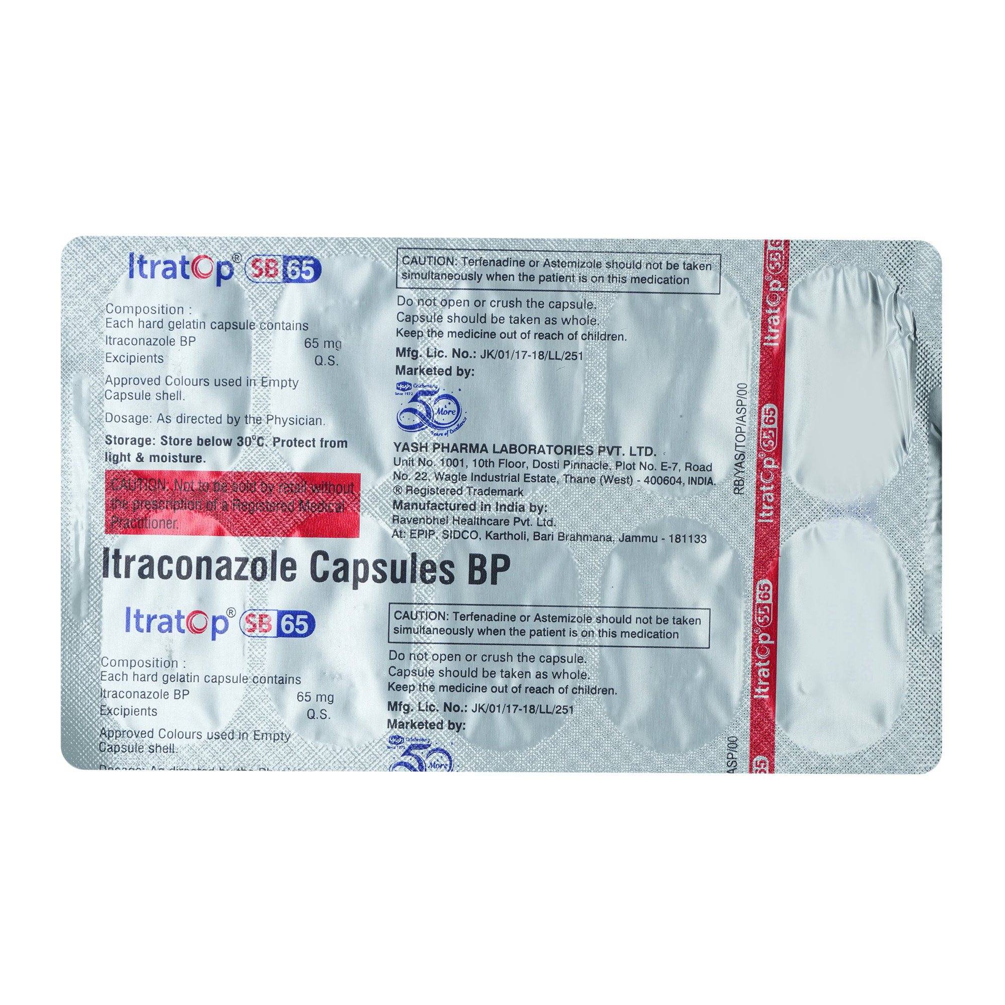 Itratop SB 65 Capsule 10's, Pack of 10 CAPSULES Itratop SB 65 Capsule 10's, Pack of 10 CAPSULES