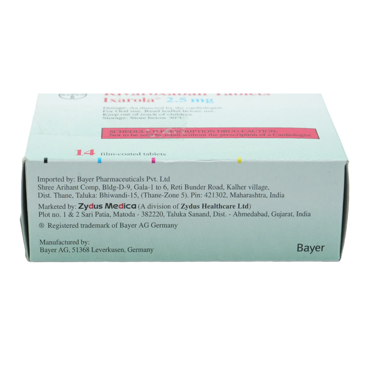 Ixarola 2.5 mg Tablet 14's, Pack of 14 TABLETS Ixarola 2.5 mg Tablet 14's, Pack of 14 TABLETS