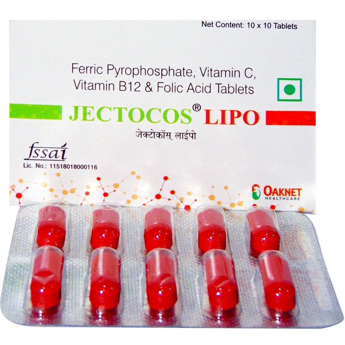 Jectocos Lipo Tablet 10's, Pack of 10 TABLETS Jectocos Lipo Tablet 10's, Pack of 10 TABLETS