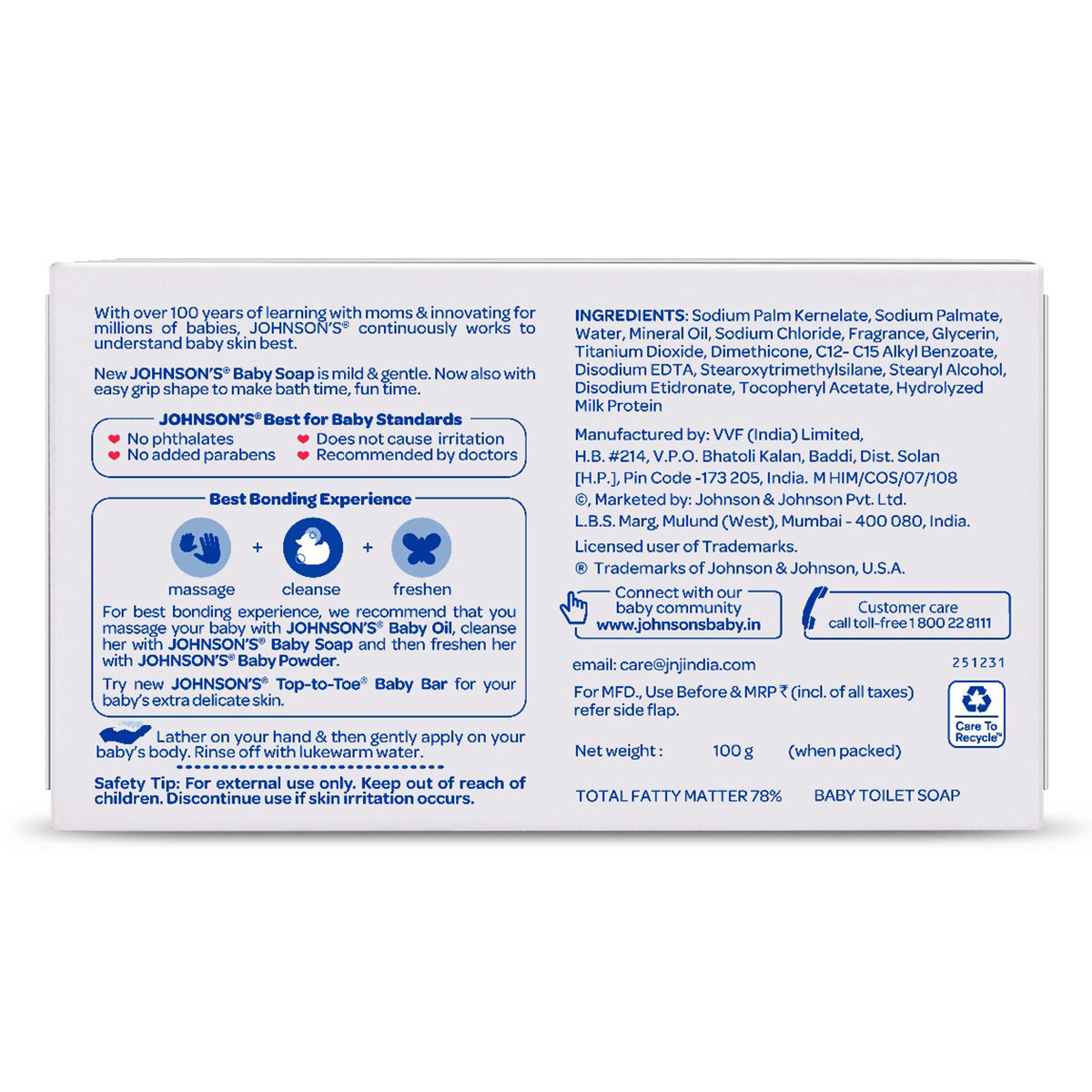 Johnson's Baby Soap, 100 gm, Pack of 1 Johnson's Baby Soap, 100 gm, Pack of 1