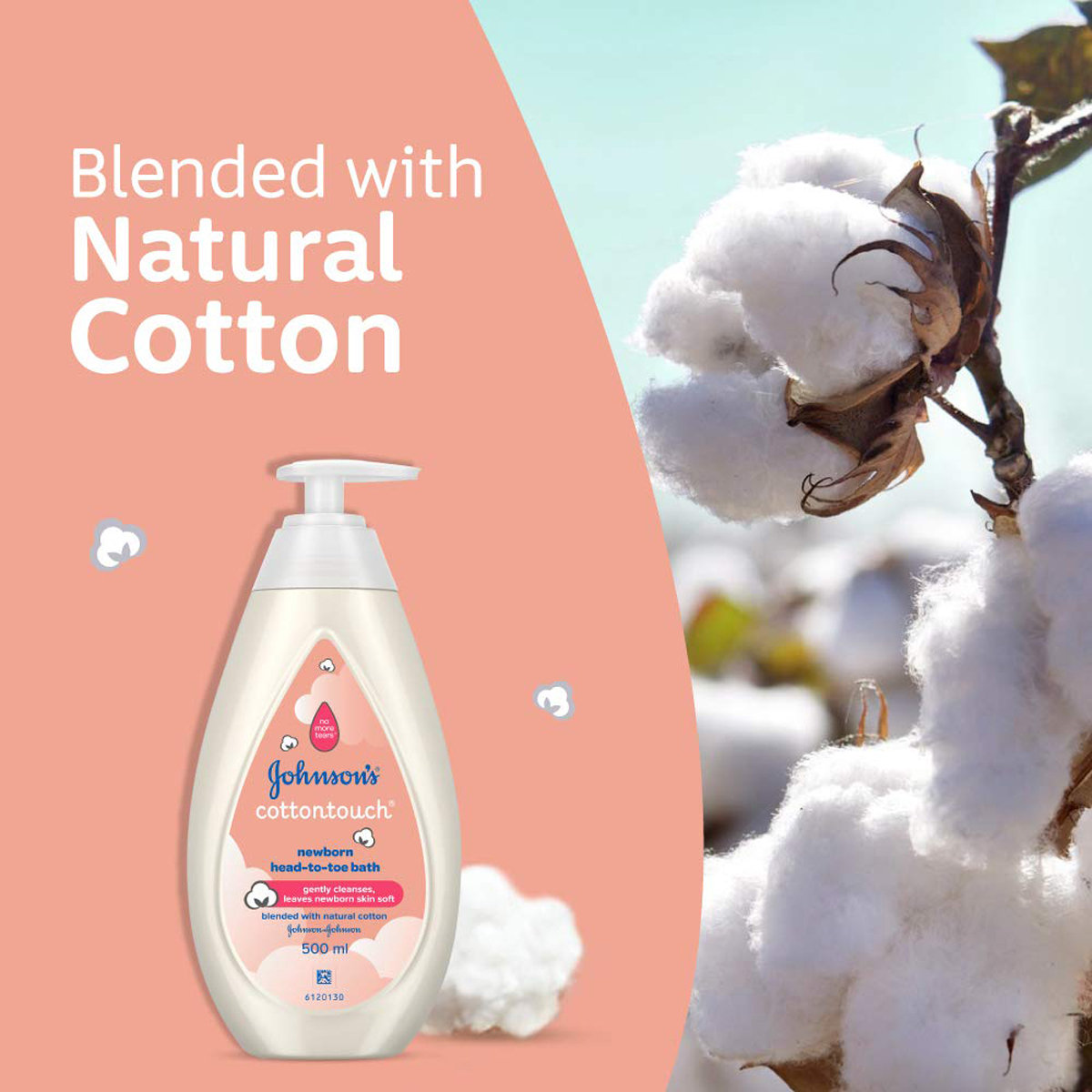 Johnson's Cottontouch New Born Head to Toe Baby Bath, 500 ml, Pack of 1 Johnson's Cottontouch New Born Head to Toe Baby Bath, 500 ml, Pack of 1