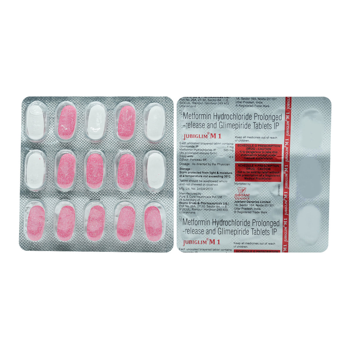 Jubiglim M 1 Tablet 15's, Pack of 15 TabletS Jubiglim M 1 Tablet 15's, Pack of 15 TabletS