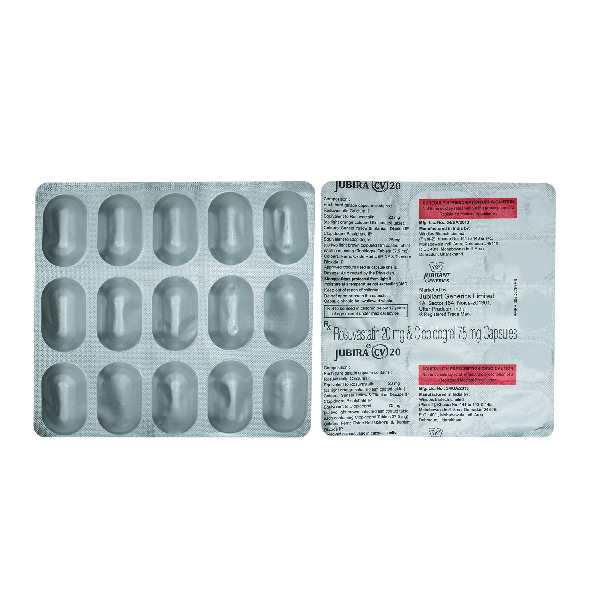 Jubira CV 20 Capsule 15's, Pack of 15 CapsuleS Jubira CV 20 Capsule 15's, Pack of 15 CapsuleS