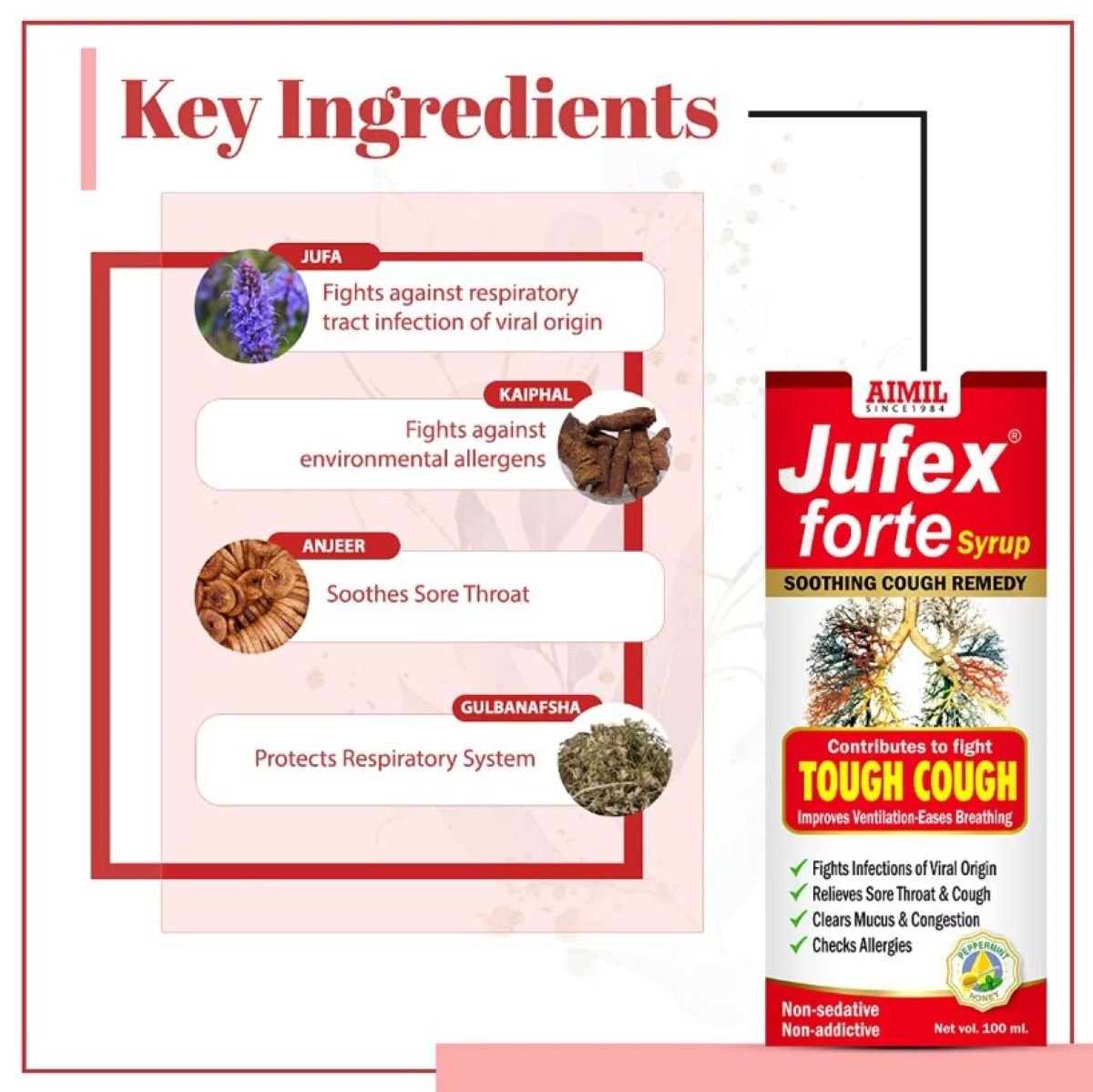 Aimil Jufex Forte Syrup, 100 ml, Pack of 1 Aimil Jufex Forte Syrup, 100 ml, Pack of 1