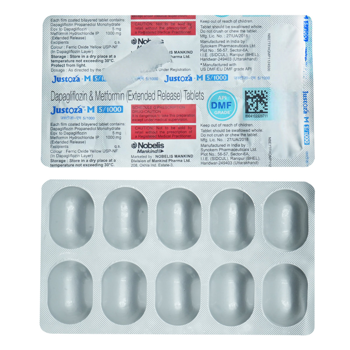 Justoza M 5/1000 Tablet 10's, Pack of 10 TABLETS Justoza M 5/1000 Tablet 10's, Pack of 10 TABLETS