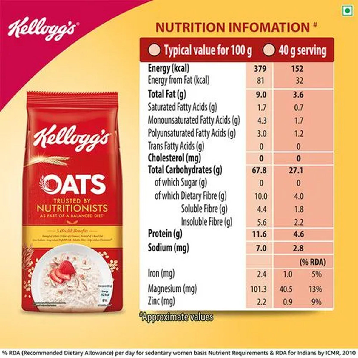 Kellogg's Oats, 200 gm, Pack of 1 Kellogg's Oats, 200 gm, Pack of 1