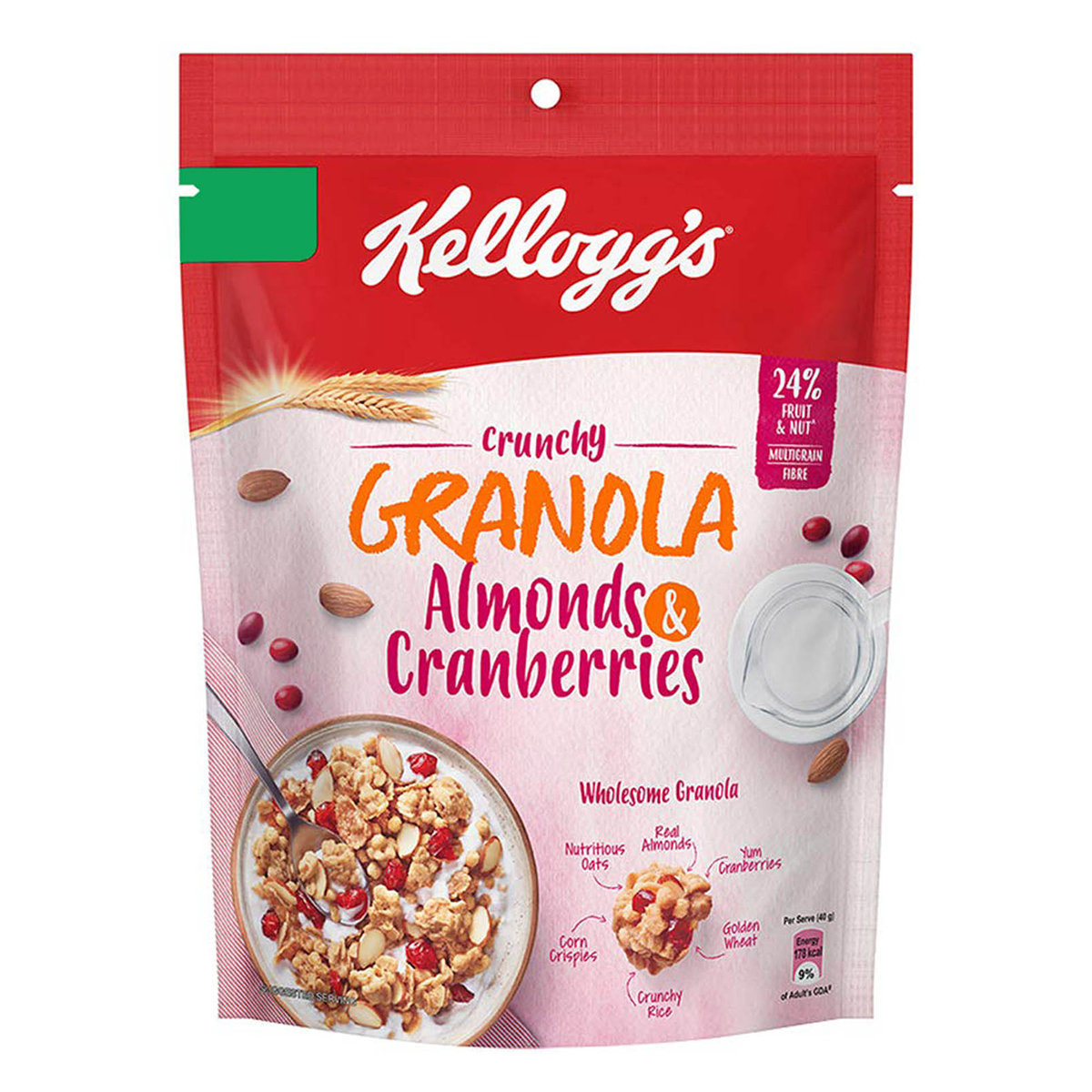 Kellogg's Almonds & Cranberries Crunchy Granola, 150 gm, Pack of 1 Kellogg's Almonds & Cranberries Crunchy Granola, 150 gm, Pack of 1