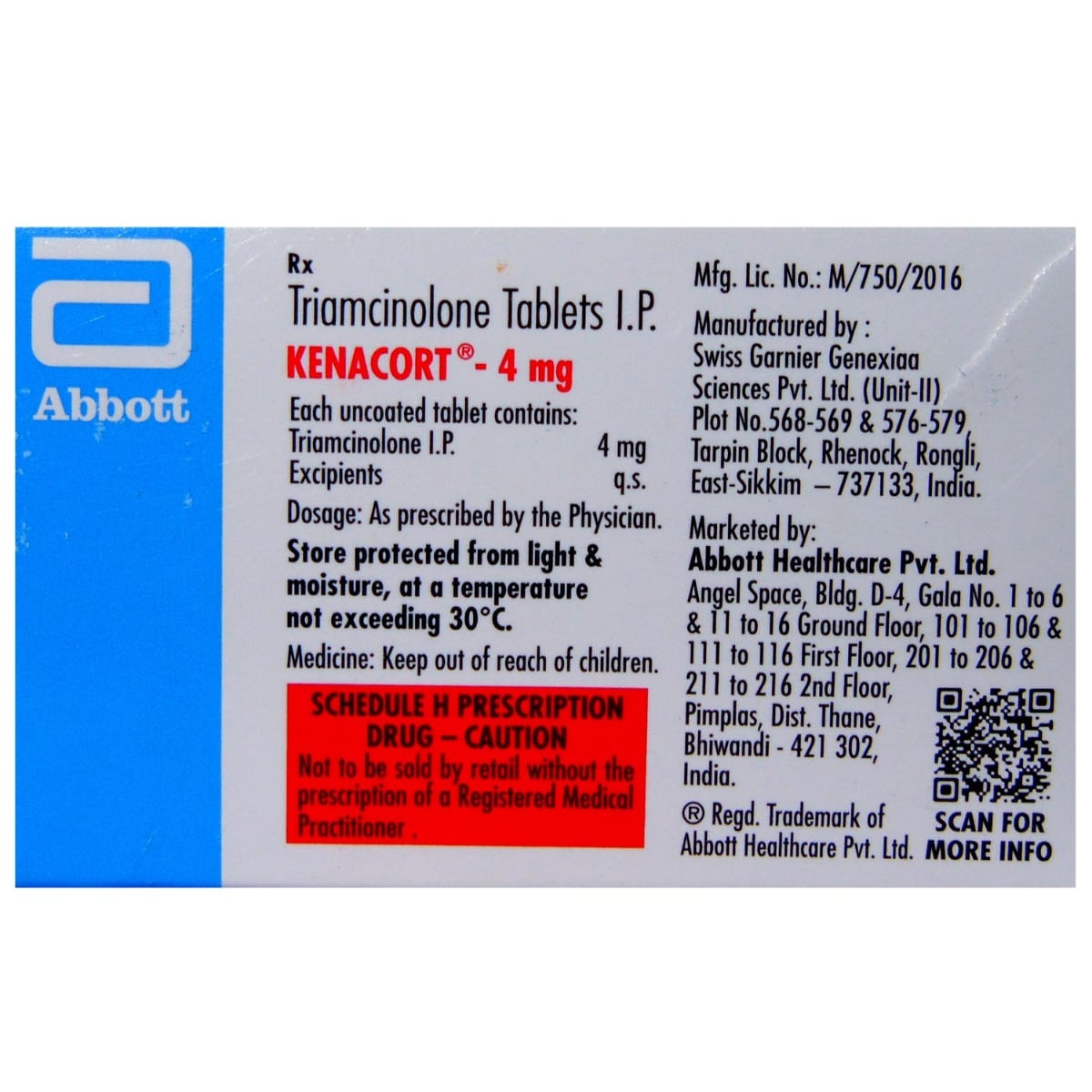 Kenacort-4 Tablet 15's, Pack of 15 TabletS Kenacort-4 Tablet 15's, Pack of 15 TabletS