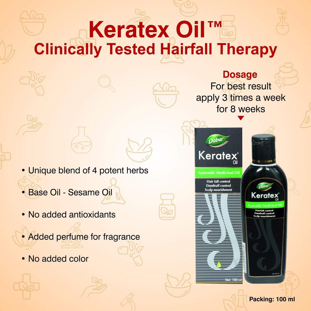Dabur Keratex Ayurvedic Medicinal Oil, 100 ml, Pack of 1 Dabur Keratex Ayurvedic Medicinal Oil, 100 ml, Pack of 1