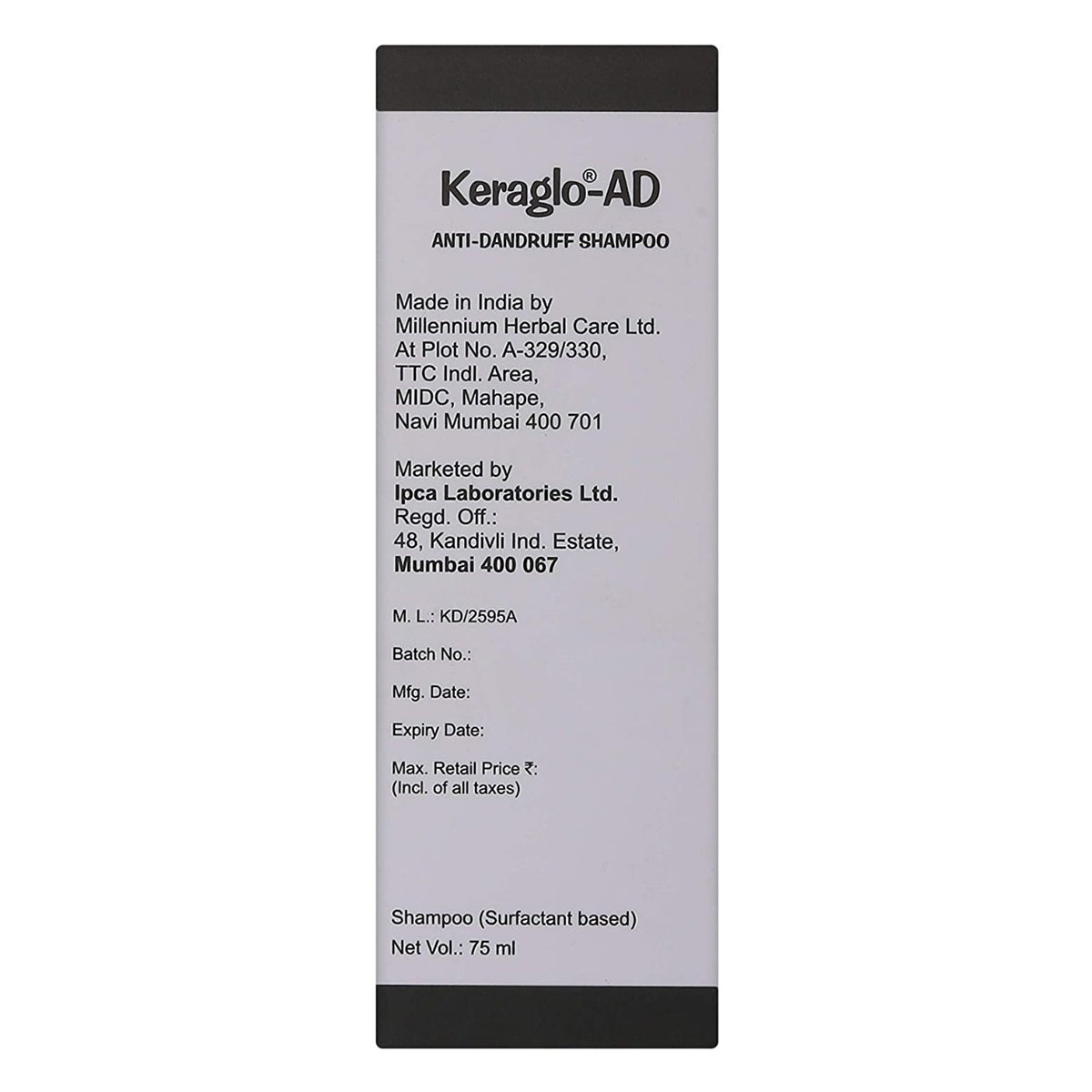 Keraglo-AD Anti-Dandruff Shampoo, 75 ml, Pack of 1 Keraglo-AD Anti-Dandruff Shampoo, 75 ml, Pack of 1
