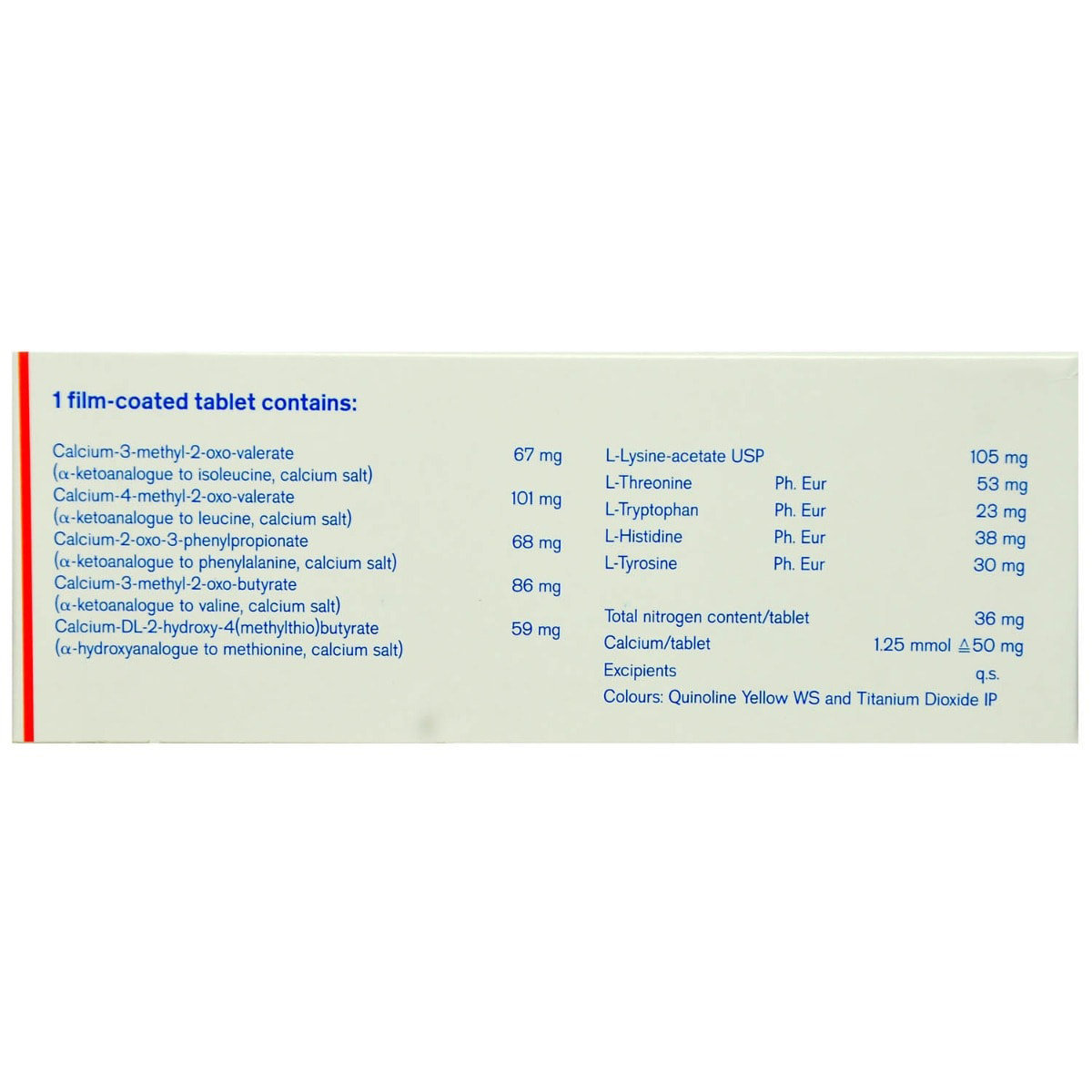 Ketosteril Tablet 20's, Pack of 20 TABLETS Ketosteril Tablet 20's, Pack of 20 TABLETS