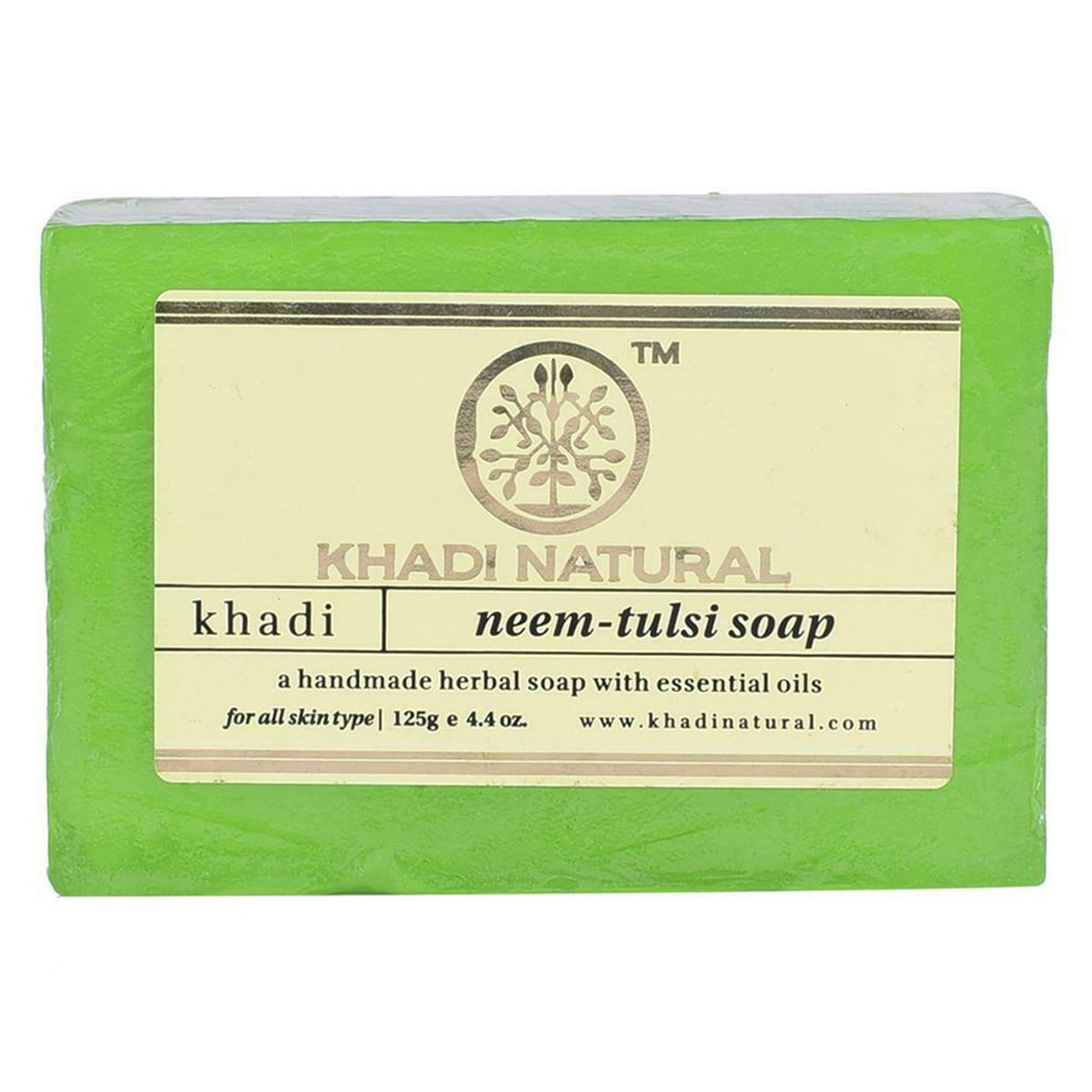 Khadi Neem-Tulsi Handmade Herbal Soap 125 gm | Enriched With Essential Oils | Cleanses, Nourises & Moisturises Skin | Calms Skin Dryness | For All Skin Type, Pack of 1 Khadi Neem-Tulsi Handmade Herbal Soap 125 gm | Enriched With Essential Oils | Cleanses, Nourises & Moisturises Skin | Calms Skin Dryness | For All Skin Type, Pack of 1
