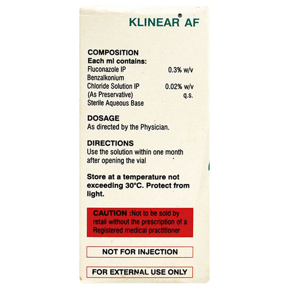 Klinear AF 0.3% Eye/Ear Drops 5 ml, Pack of 1 EYE DROPS Klinear AF 0.3% Eye/Ear Drops 5 ml, Pack of 1 EYE DROPS