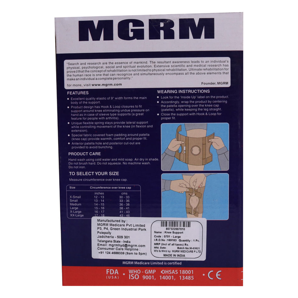 MGRM Knee Support XXL 0701, 1 Count, Pack of 1 MGRM Knee Support XXL 0701, 1 Count, Pack of 1