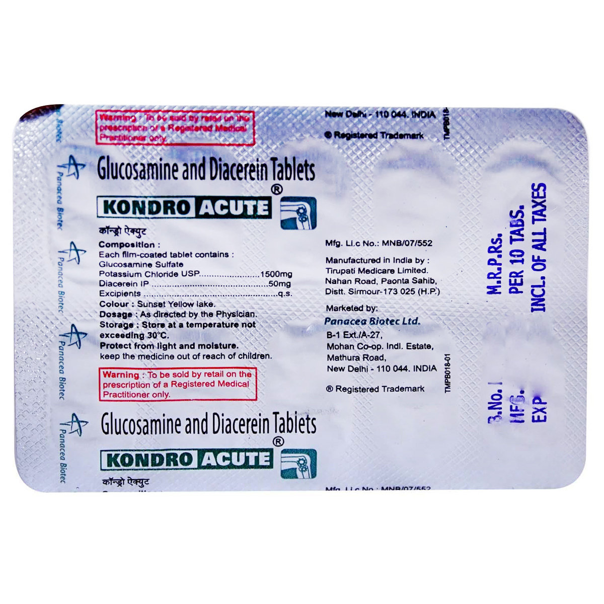 Kondro Acute Tablet 10's, Pack of 10 TABLETS Kondro Acute Tablet 10's, Pack of 10 TABLETS