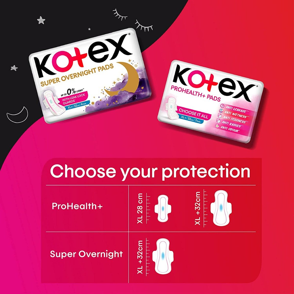 Kotex Super Overnight Sanitary Pads XL+, 14 Count, Pack of 1 Kotex Super Overnight Sanitary Pads XL+, 14 Count, Pack of 1