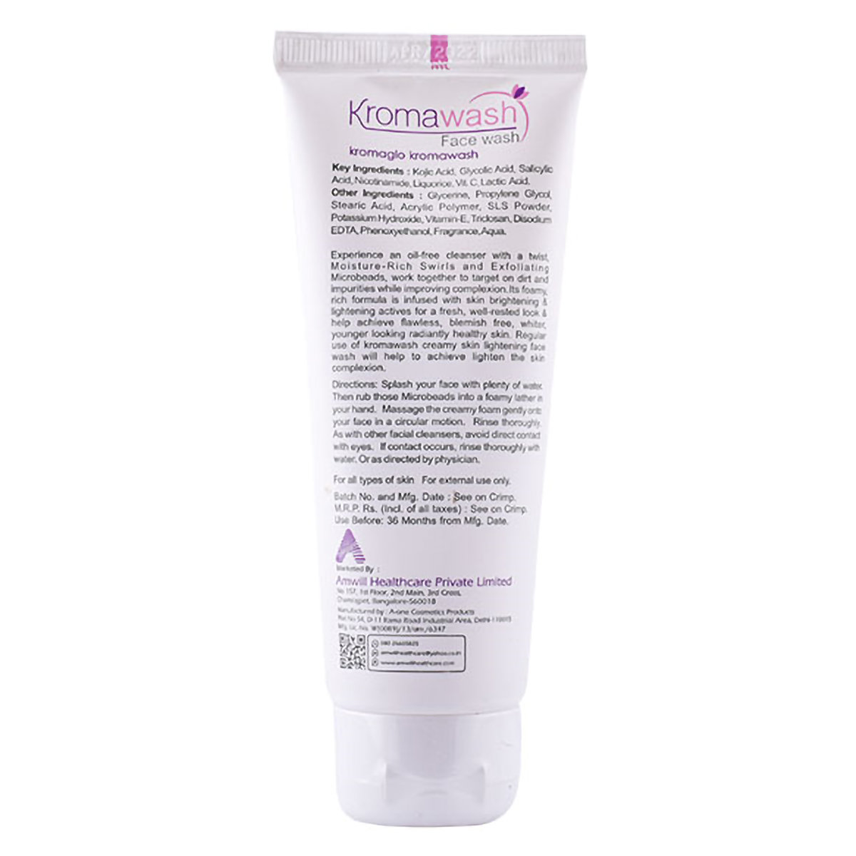 Kromawash Face Wash 70 gm | With Advanced Lipo Bead Technology | Improve Skin Complexion | For Acne Prone Skin, Pack of 1 Kromawash Face Wash 70 gm | With Advanced Lipo Bead Technology | Improve Skin Complexion | For Acne Prone Skin, Pack of 1