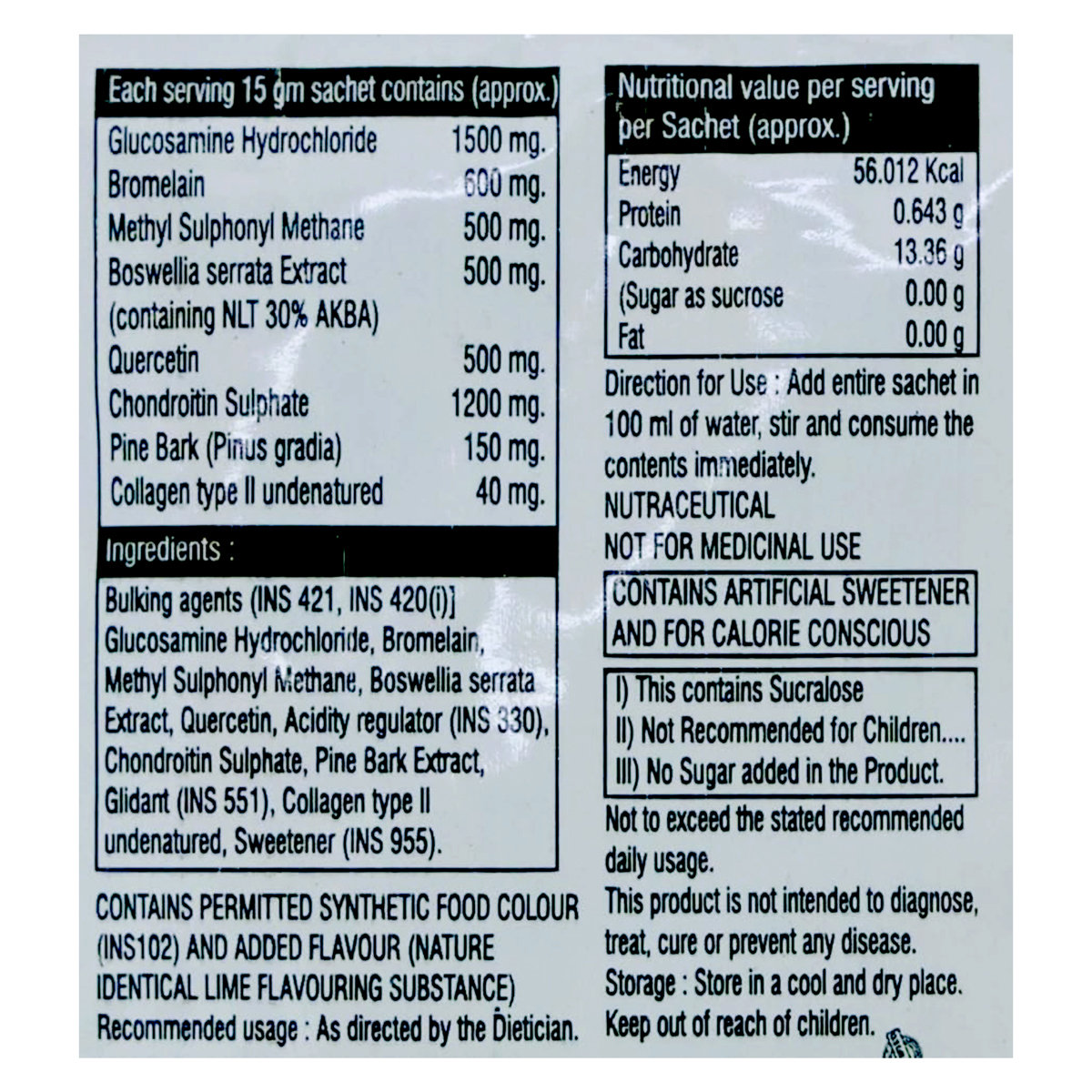 Kurejoints Sugar Free Sachet 15 gm, Pack of 1 SACHET Kurejoints Sugar Free Sachet 15 gm, Pack of 1 SACHET