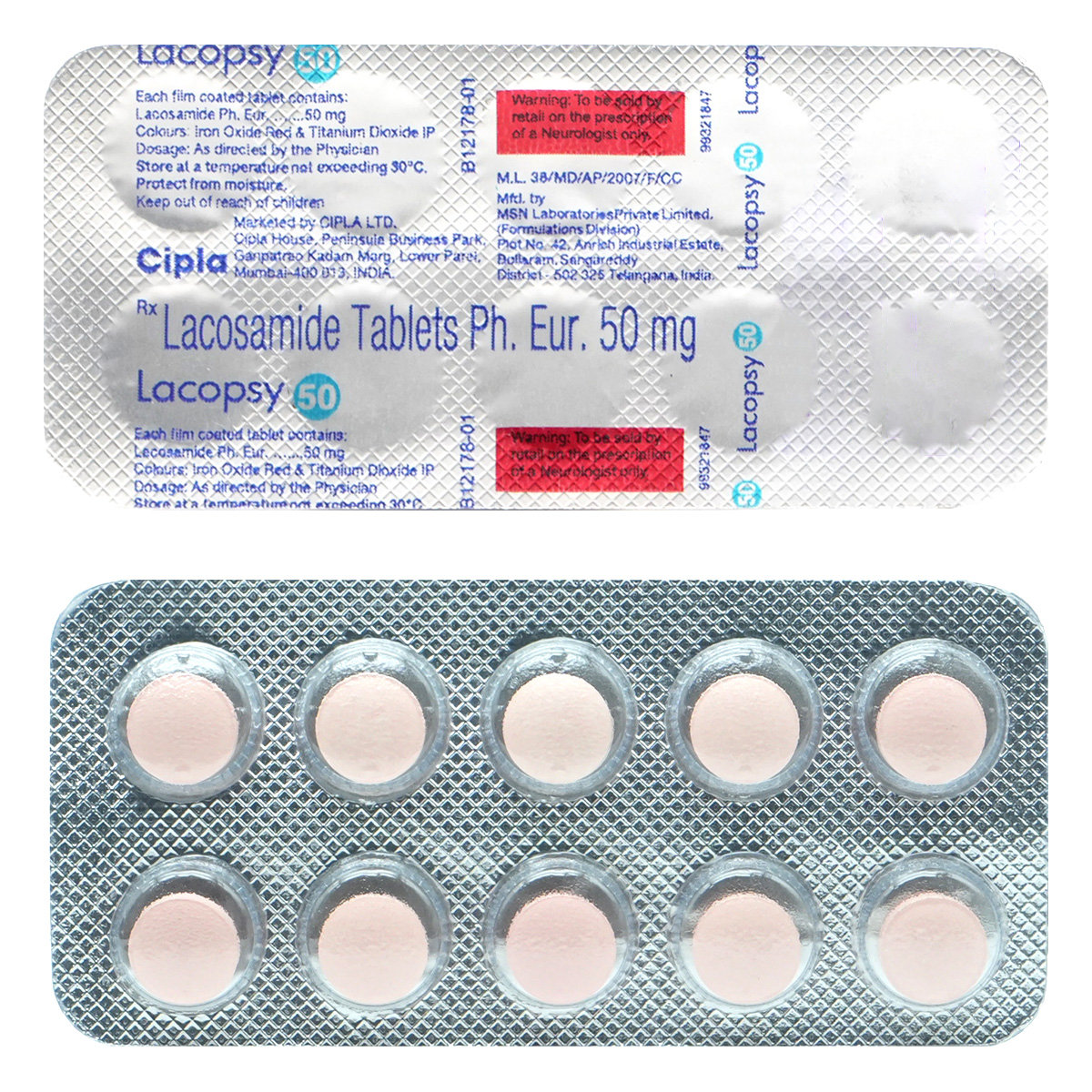 Lacopsy 50mg Tablet 10's, Pack of 10 TabletS Lacopsy 50mg Tablet 10's, Pack of 10 TabletS