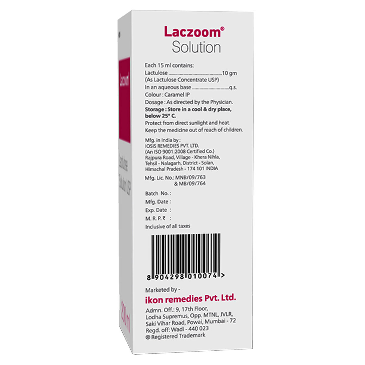 Laczoom Solution 200 ml, Pack of 1 SOLUTION Laczoom Solution 200 ml, Pack of 1 SOLUTION