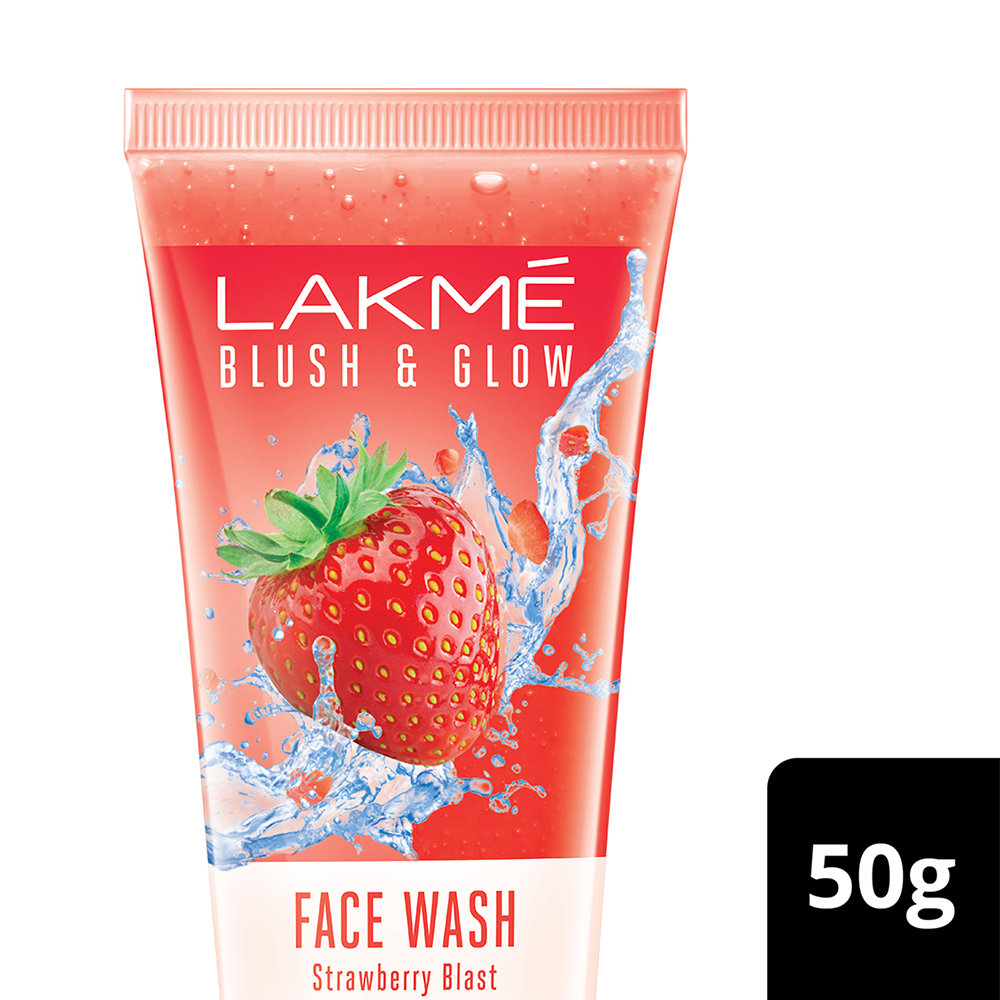 Lakme Blush & Glow Strawberry Blast Face Wash 50 gm | With Strawberry Extracts | Gentle Cleansing | For Refreshed & Glowing Skin, Pack of 1 Lakme Blush & Glow Strawberry Blast Face Wash 50 gm | With Strawberry Extracts | Gentle Cleansing | For Refreshed & Glowing Skin, Pack of 1