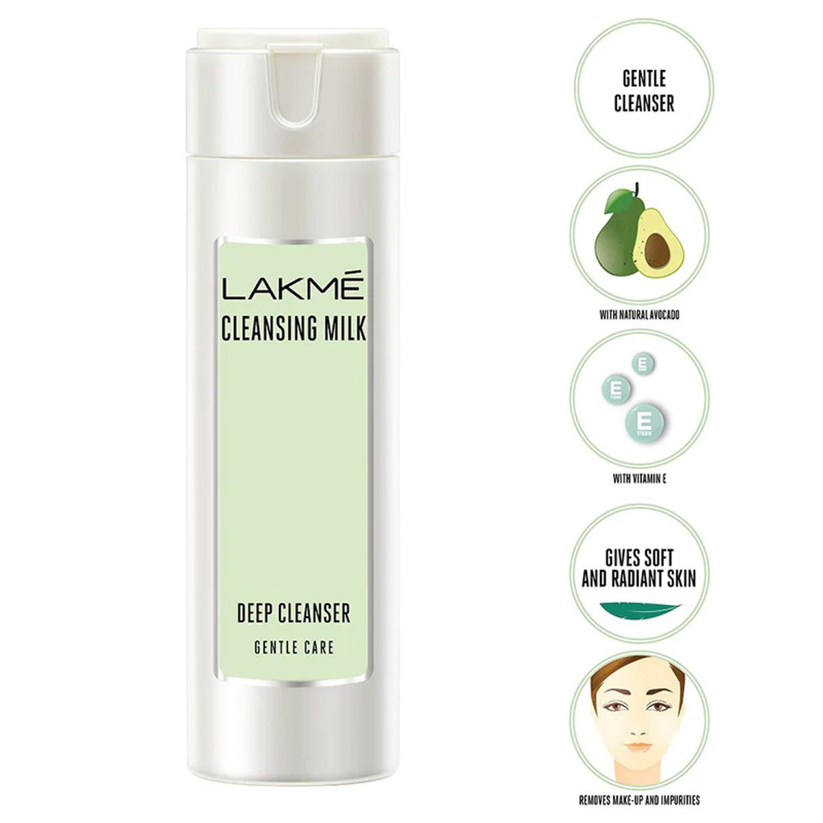 Lakme Gentle Care Deep Cleanser 60 ml | Hyaluronic Acid & Vitamin E | Deep Pore Cleanser | Removes Make up & Impurities | For Soft & Glowing Skin, Pack of 1 Lakme Gentle Care Deep Cleanser 60 ml | Hyaluronic Acid & Vitamin E | Deep Pore Cleanser | Removes Make up & Impurities | For Soft & Glowing Skin, Pack of 1