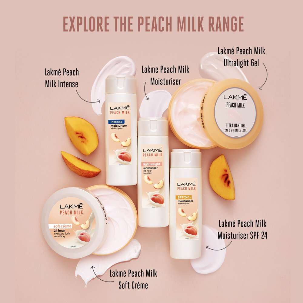 Lakme Peach Milk SPF 24 Moisturiser Cream, 120 ml, Pack of 1 Lakme Peach Milk SPF 24 Moisturiser Cream, 120 ml, Pack of 1