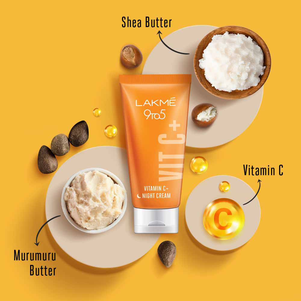Lakme 9to5 Vitamin C+ Night Cream, 50 gm, Pack of 1 Lakme 9to5 Vitamin C+ Night Cream, 50 gm, Pack of 1
