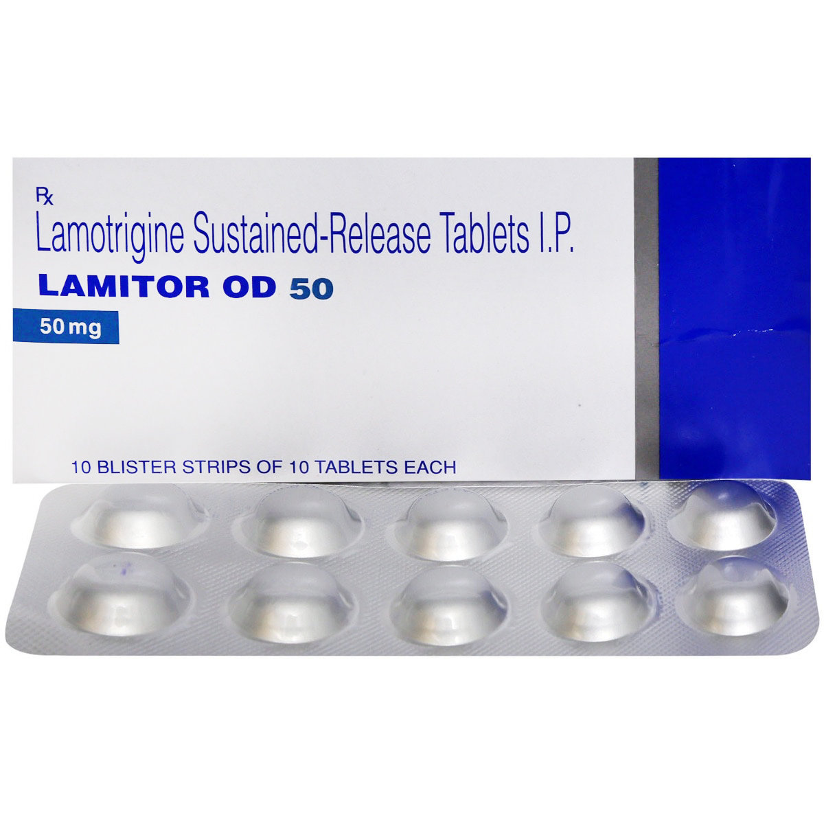 Lamitor OD 50 Tablet 10's, Pack of 10 TABLETS Lamitor OD 50 Tablet 10's, Pack of 10 TABLETS