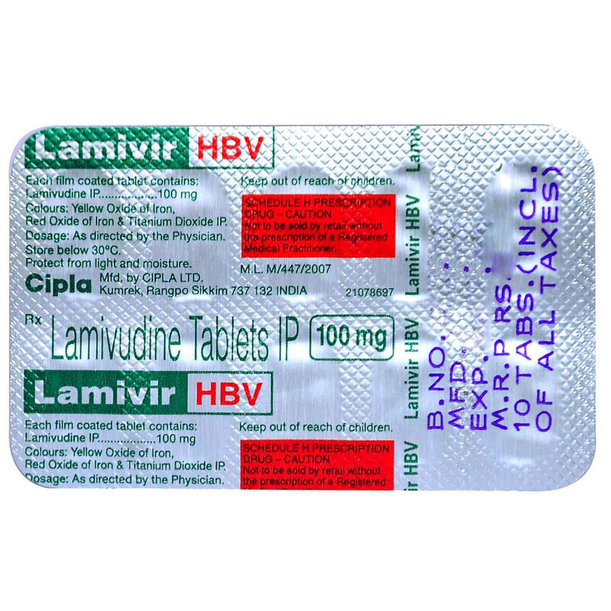 Lamivir HBV Tablet 10's, Pack of 10 TABLETS Lamivir HBV Tablet 10's, Pack of 10 TABLETS